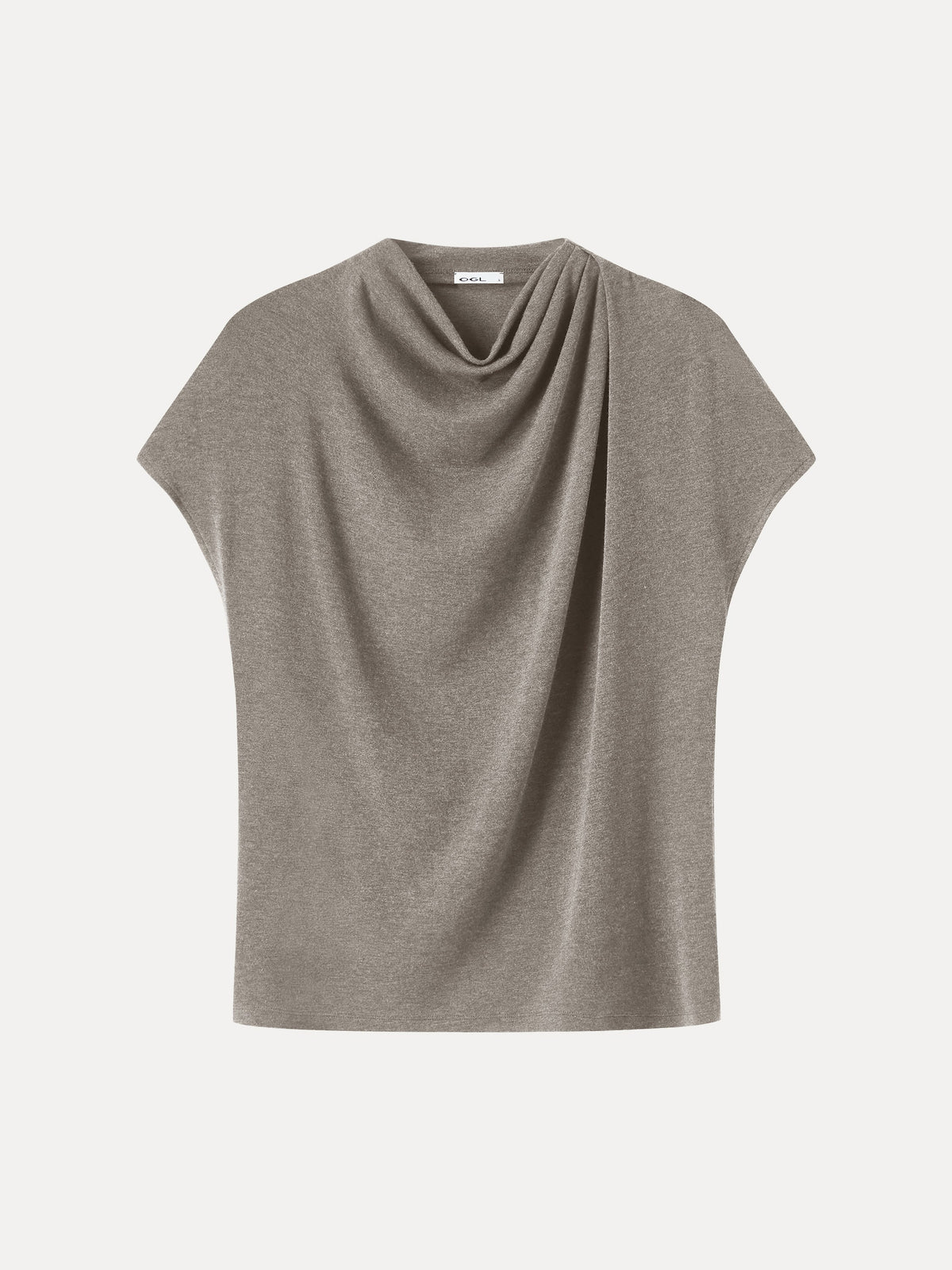 LiteWarm Draped Mock Neck Cap Sleeve Top — original photo 11