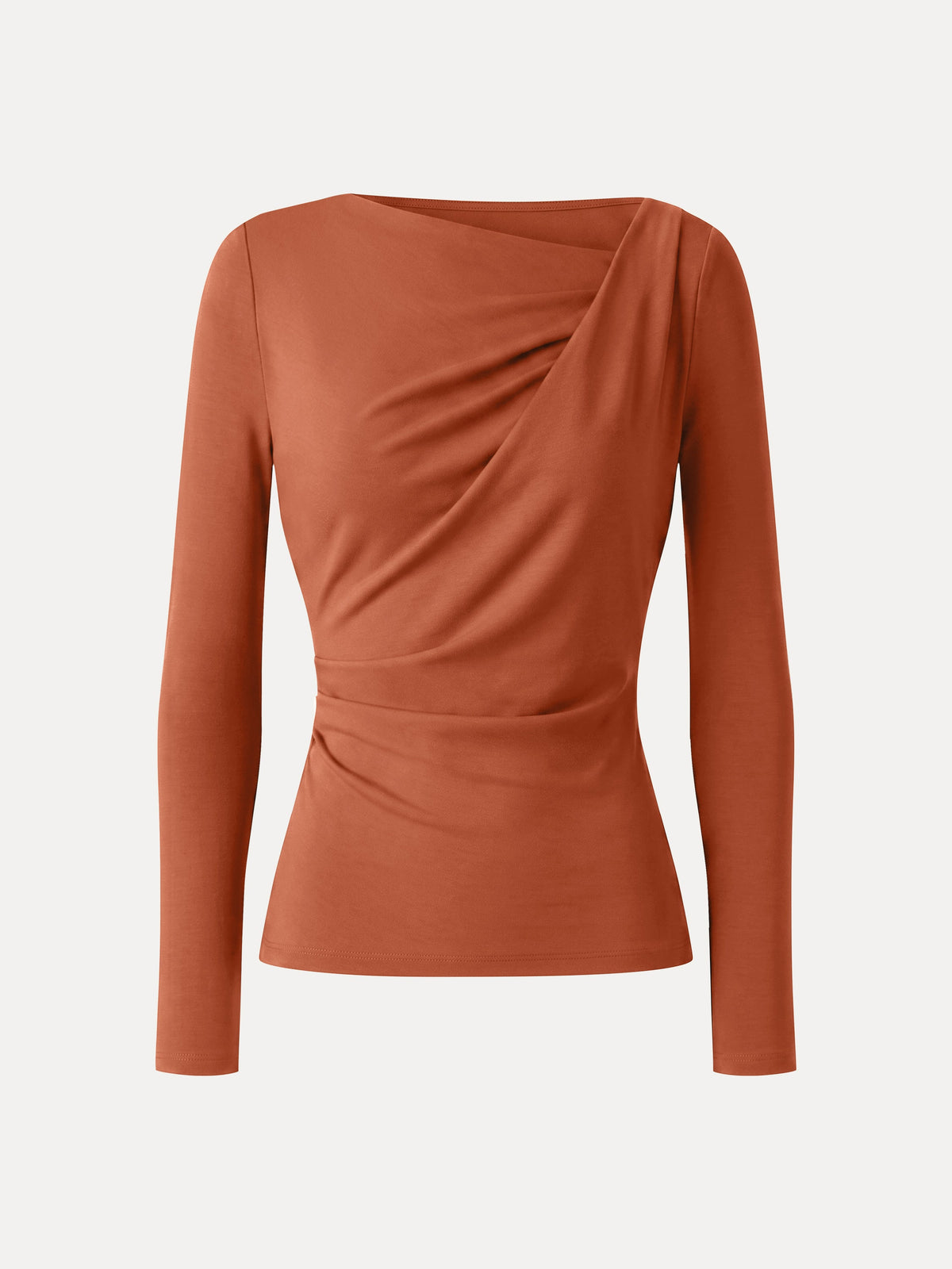 LiteWarm Asymmetrical Neck Long Sleeve Tucked-Waist Top — original photo 9