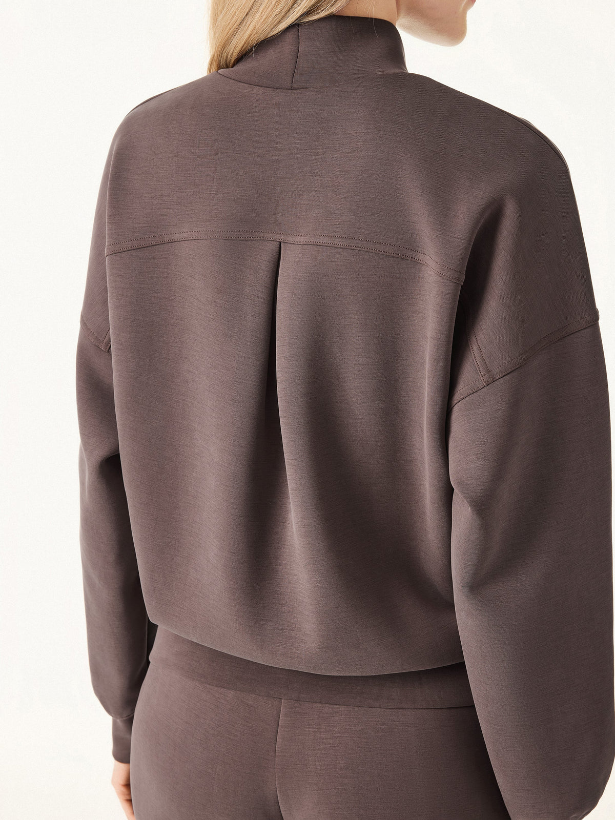 2Pcs Set Mockneck Pullover Shirt & Mid Rise Straight Leg Pants with Pockets — original photo 6