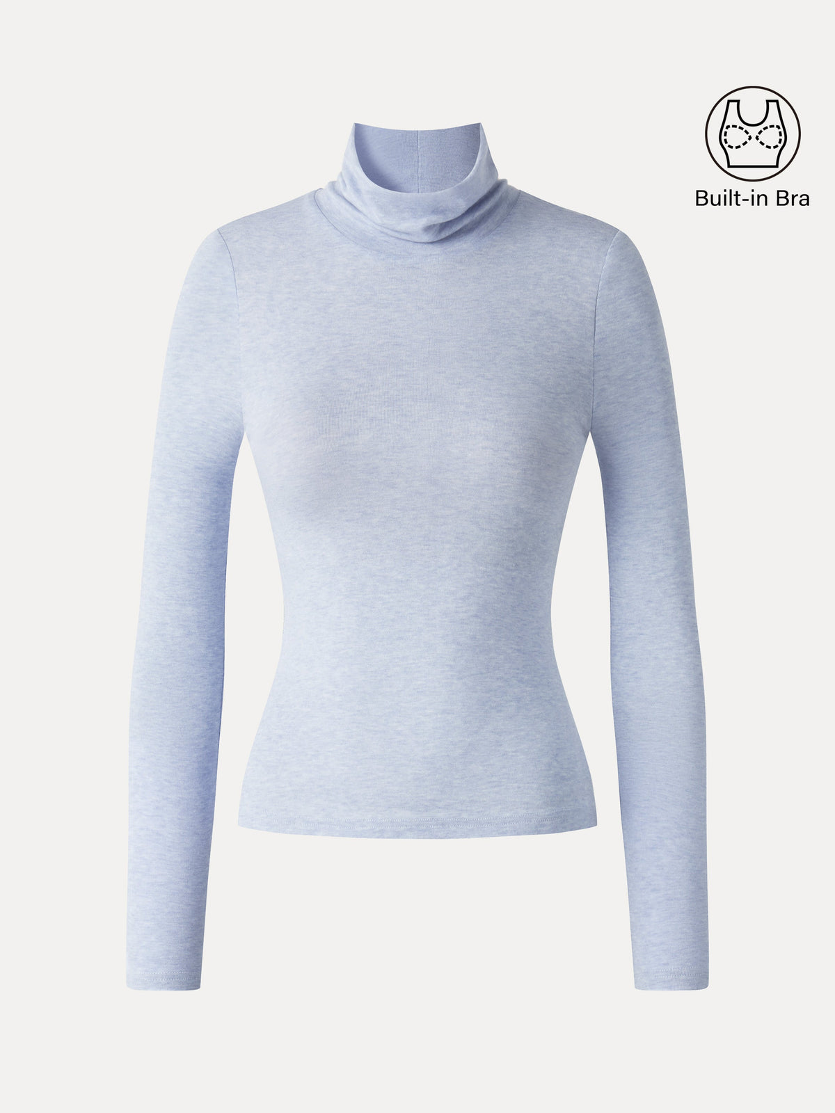 LiteWarm Lyocell-Wool Mock Neck Long Sleeve Built-In Bra Top — original photo 7