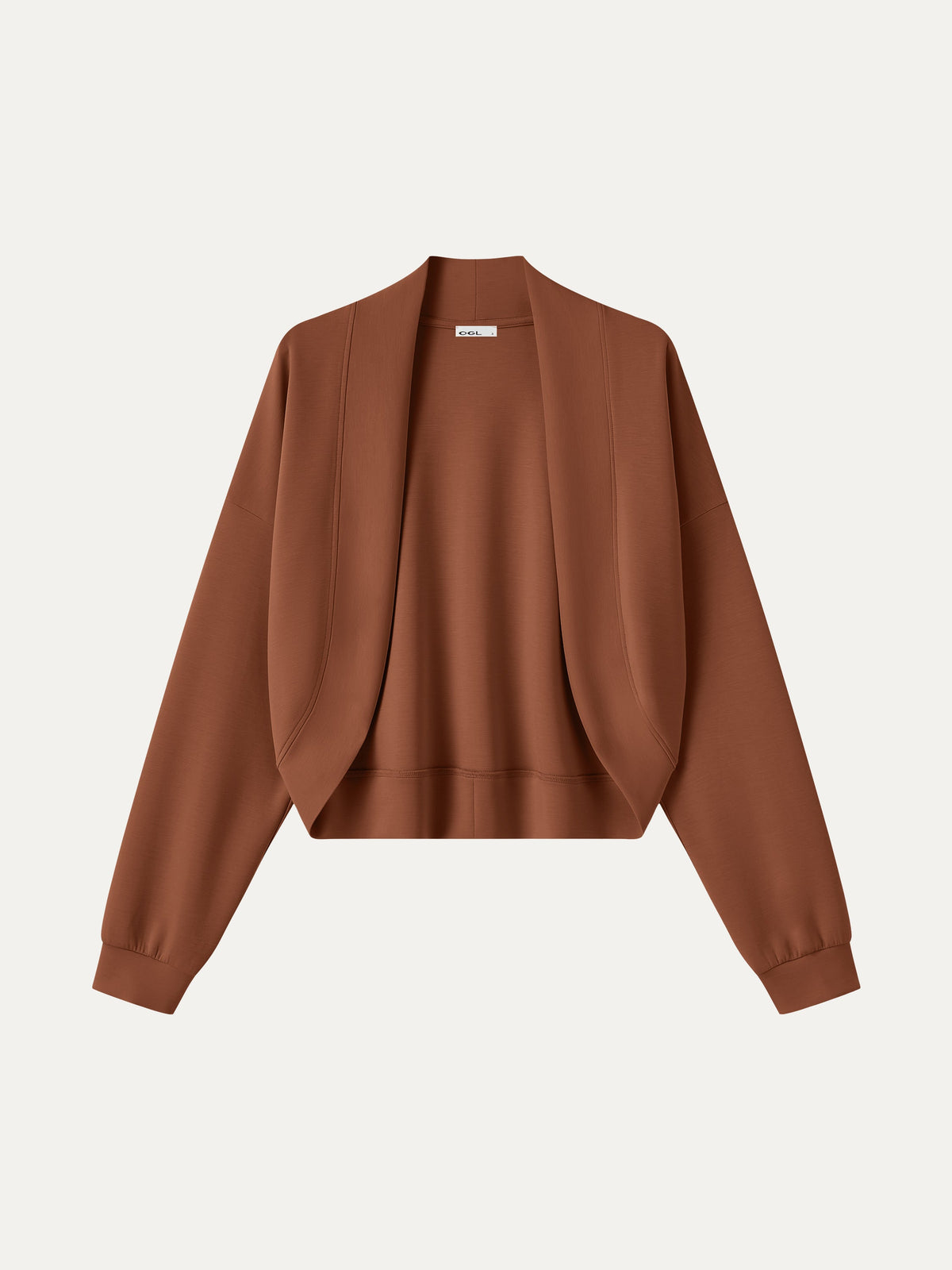 Lyocell Spacer Knit Long Sleeve Drop-Shoulder Shrug Cardigan — original photo 12