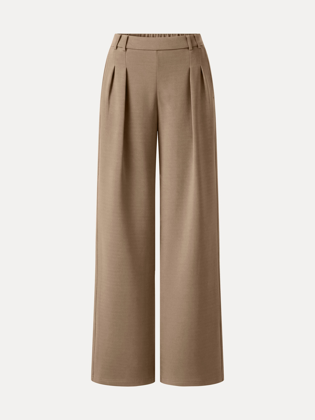 Lyocell Spacer Knit High-Rise Wide-Leg Tuck Pants with Pockets — original photo 12