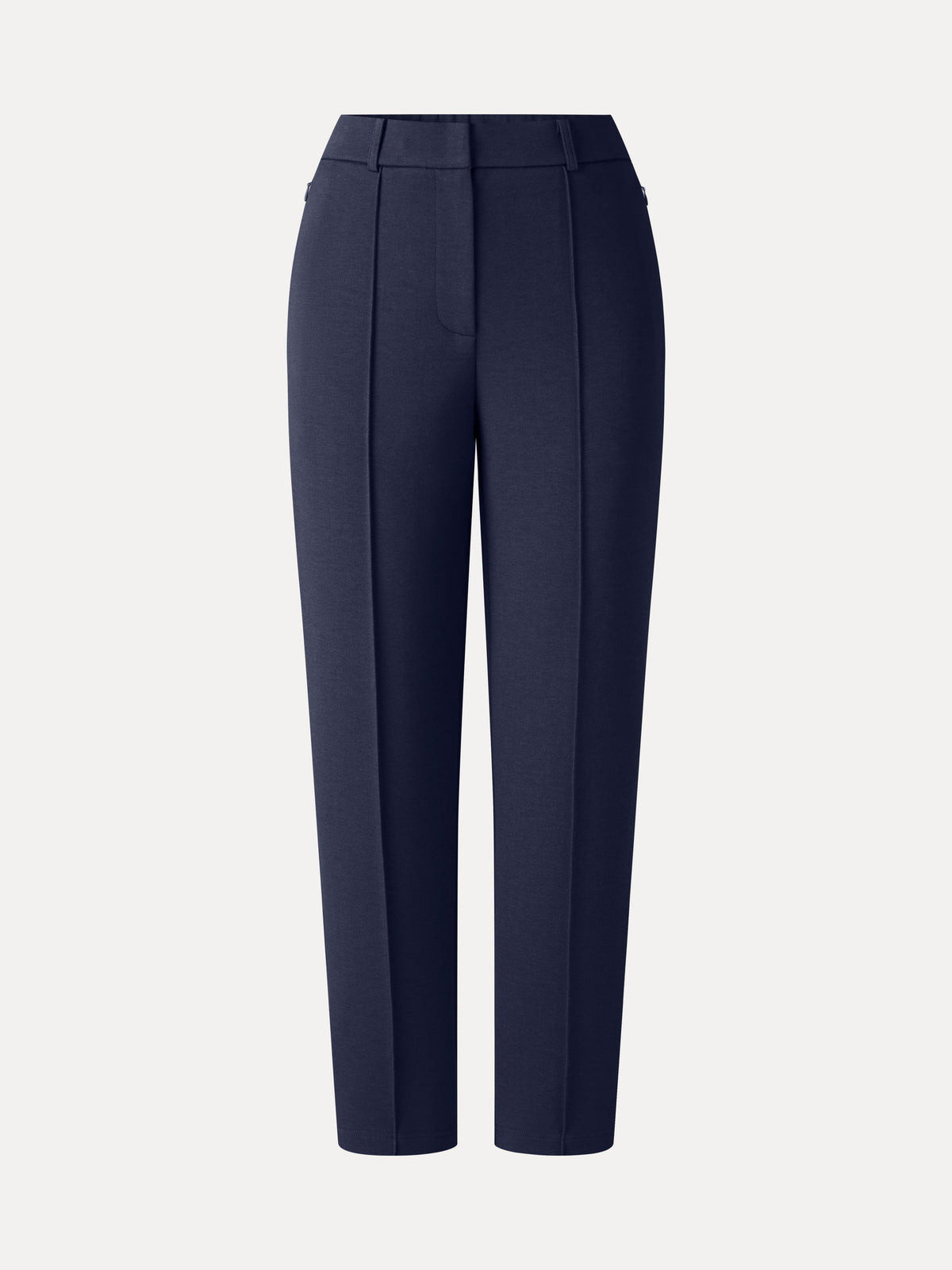 Modal Blend Ponte High-Rise Ankled Slim-Straight Pants with Pockets — original photo 9