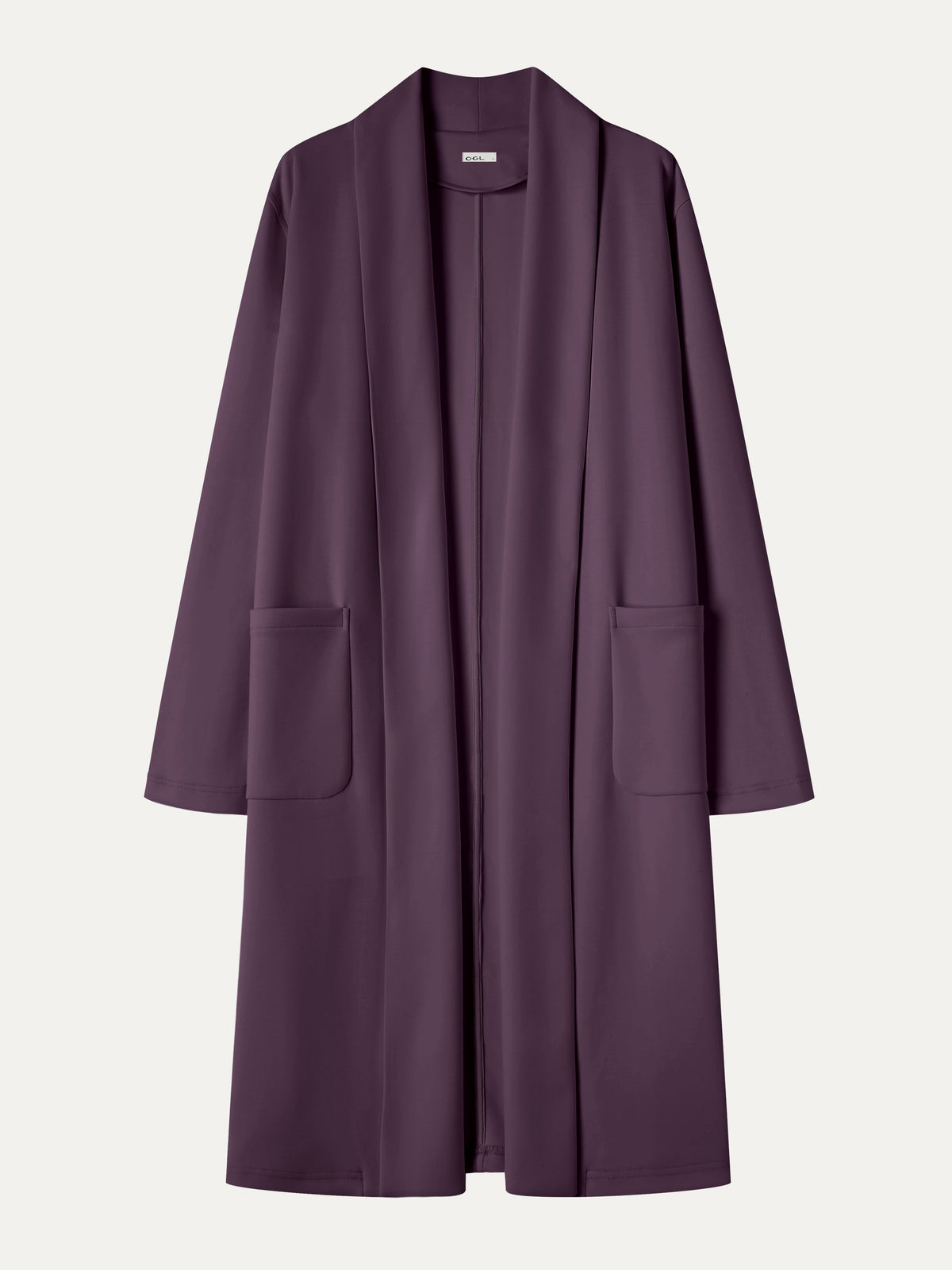Modal Spacer Knit Shawl Collar Pocketed Long Cardigan — original photo 6