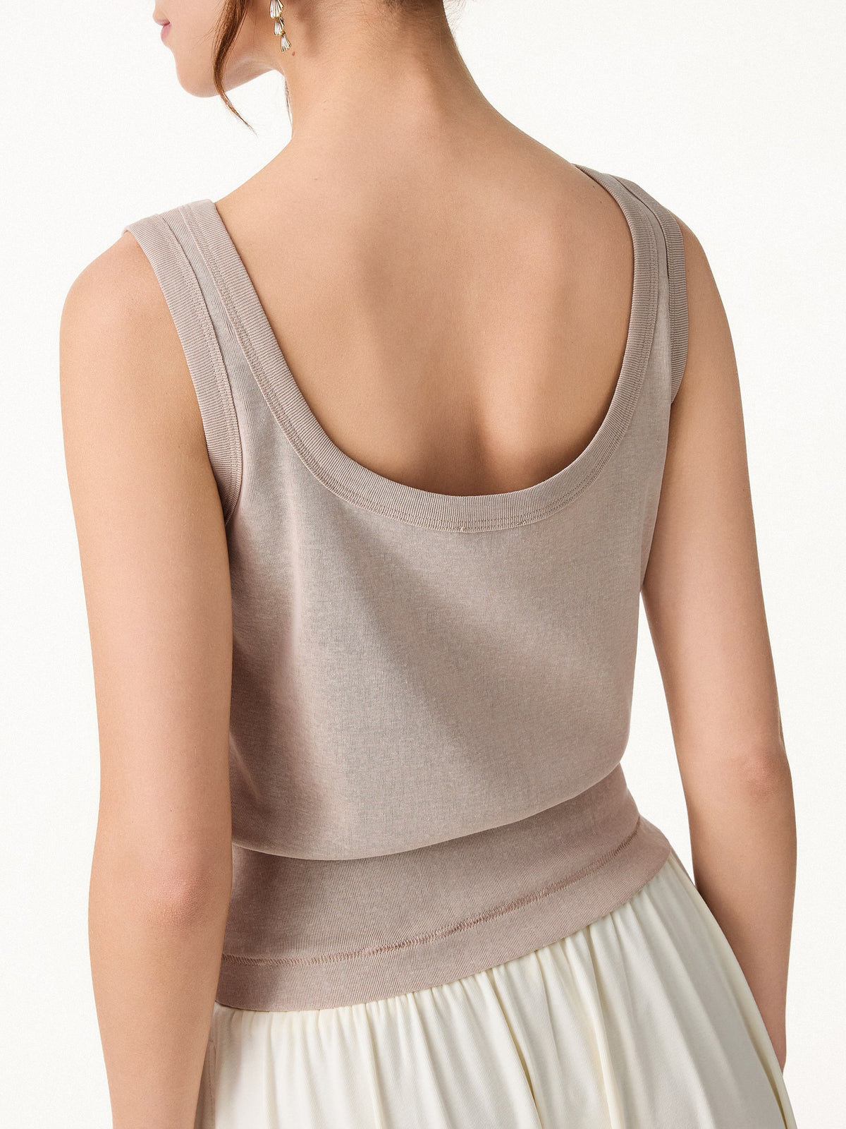 Cotton-Linen Blend Reversible Boatneck Low Back Top — original photo 2