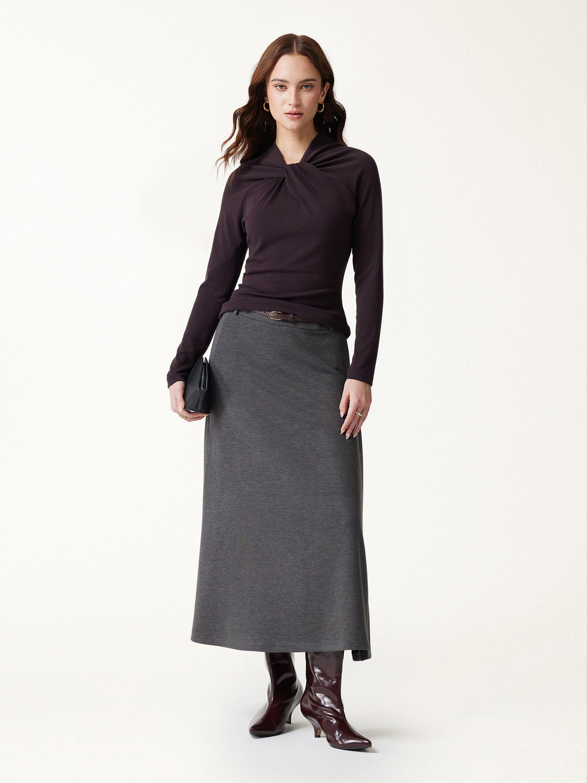 LiteWarm Twisted V-Neck Long Sleeve Top — original photo 2