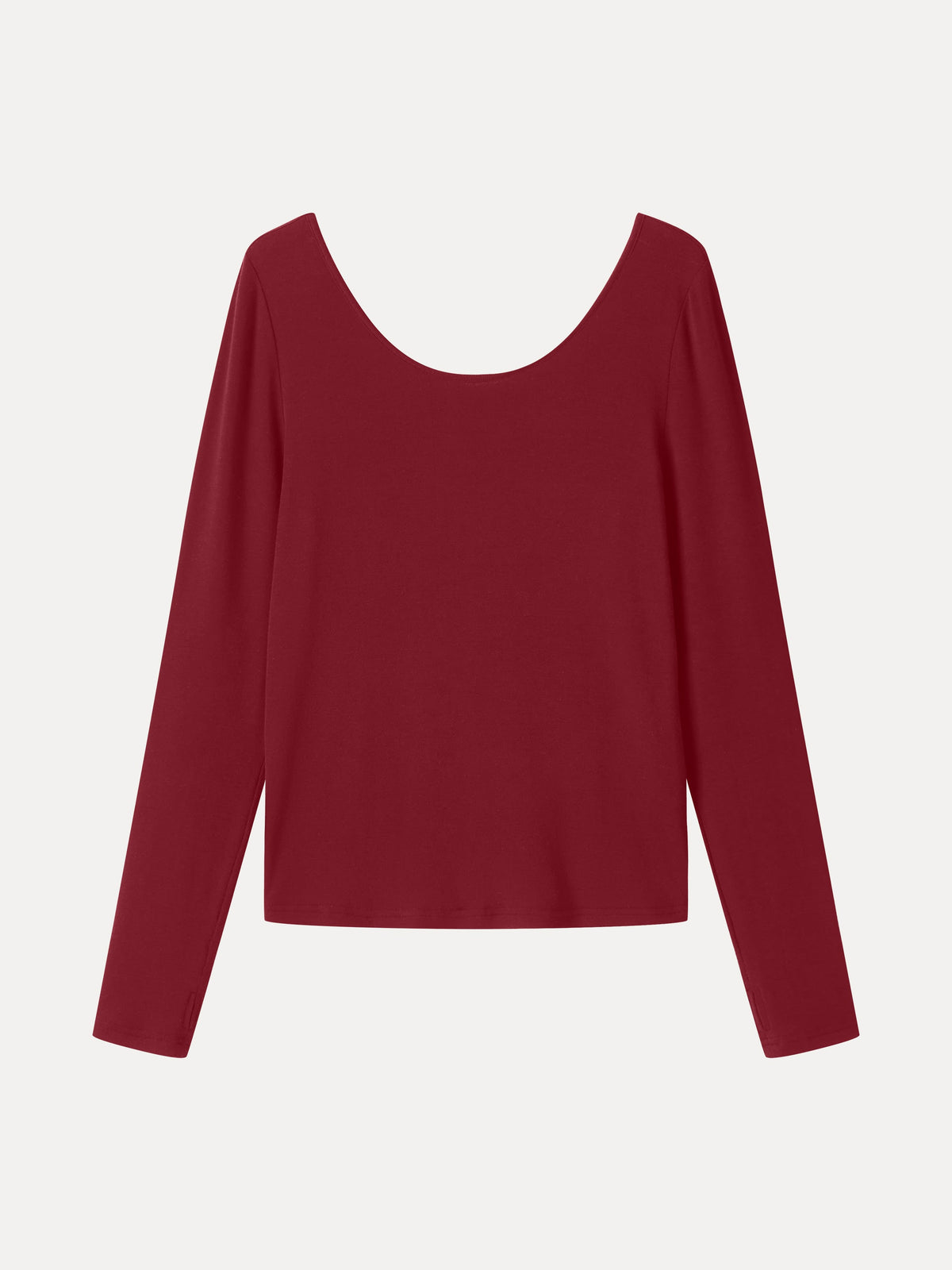LiteWarm Premium Lyocell-Wool Scoop Neck Thumbhole Long Sleeve Top — original photo 7