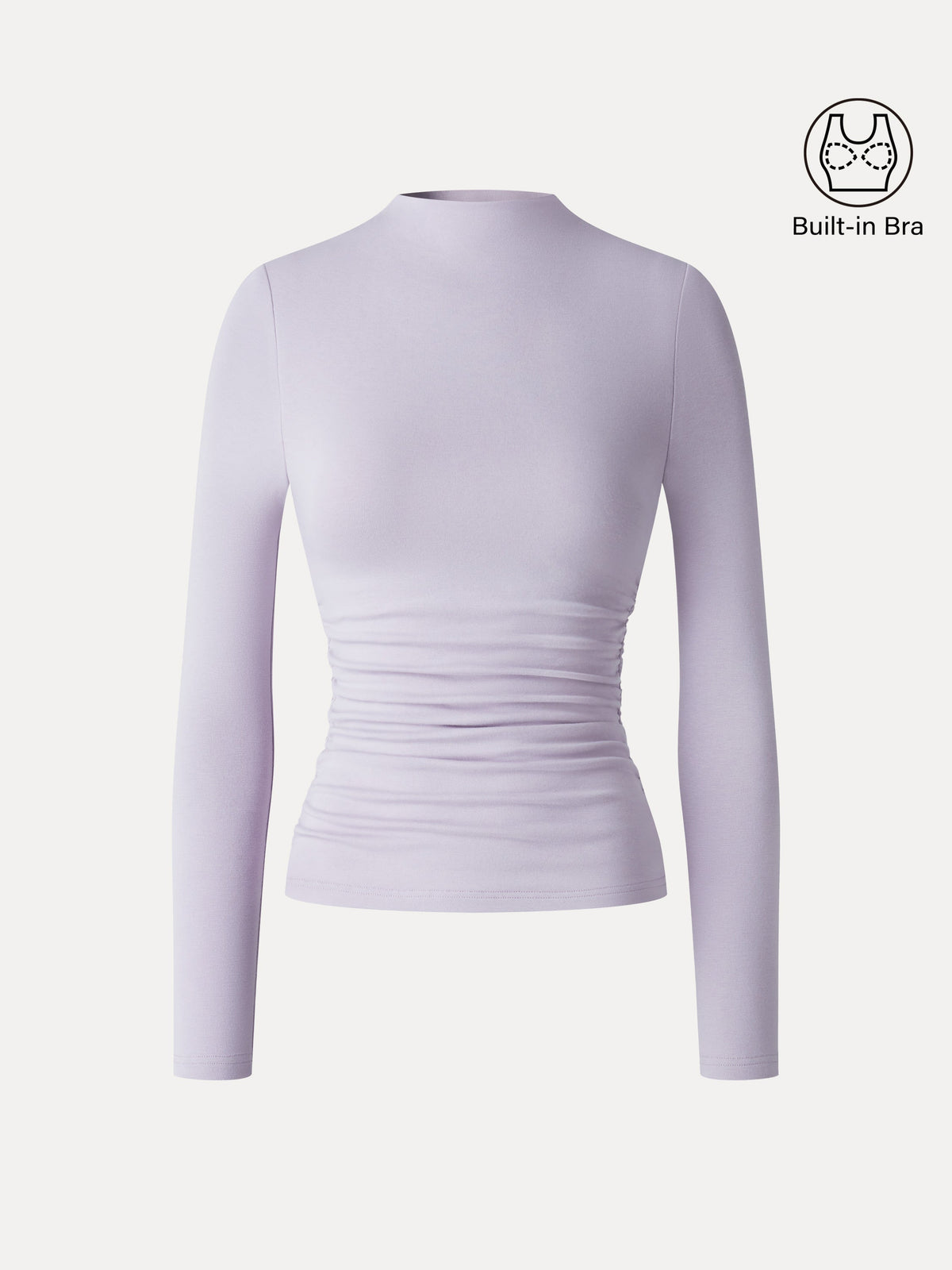 ProWarm Mock Neck Long Sleeve Ruched Built-In Bra Top — original photo 7