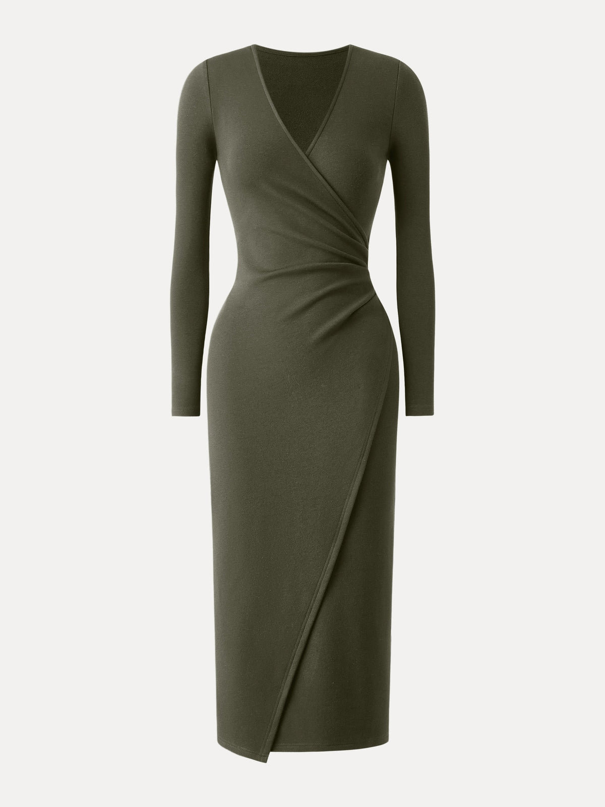 ProWarm Surplice Long Sleeve Tucked Dress — original photo 8