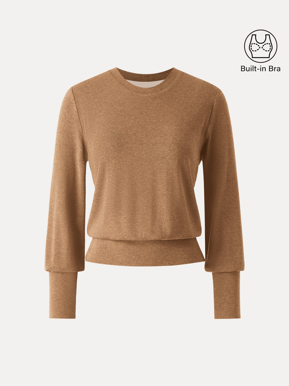 ProWarm Elevated Crewneck Brushed Built-In Bra Top with Banded Hem — original photo 12