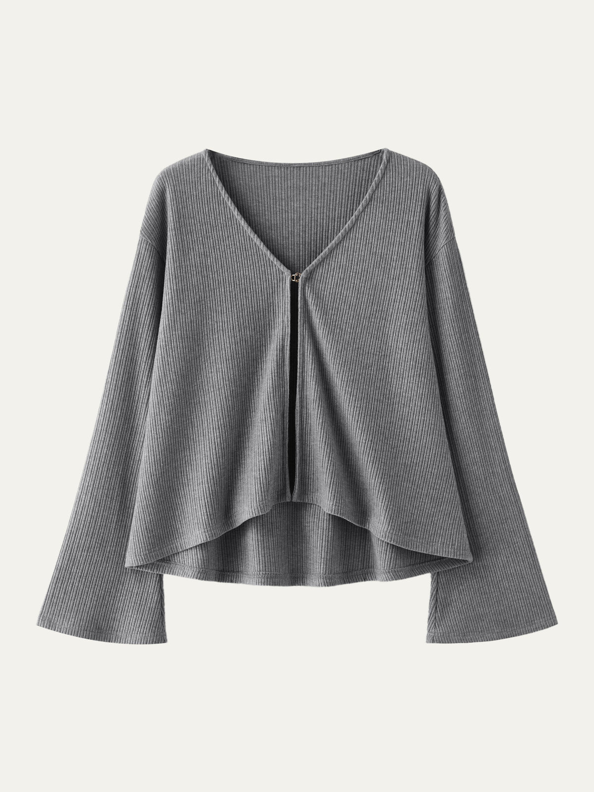V Neck Flare Long Sleeve Cardigan — original photo 12