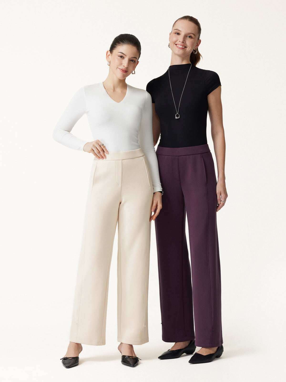 ProWarm Stretch Ponte High-Rise Straight-Leg Pants with Pockets — original photo 2