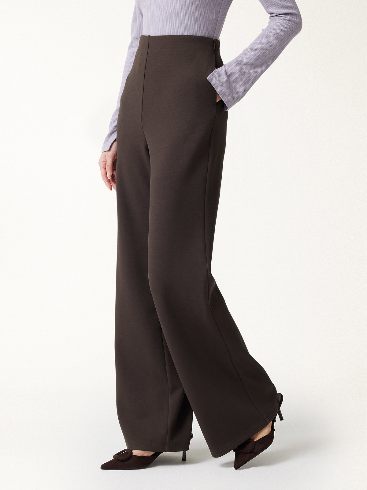 Bamboo-Blend High-Rise Wide-Leg Pants with Pockets — original photo 4