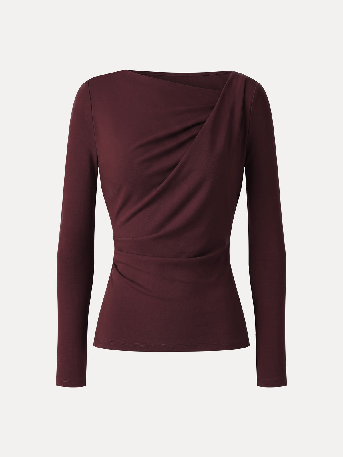 LiteWarm Asymmetrical Neck Long Sleeve Tucked-Waist Top — original photo 11