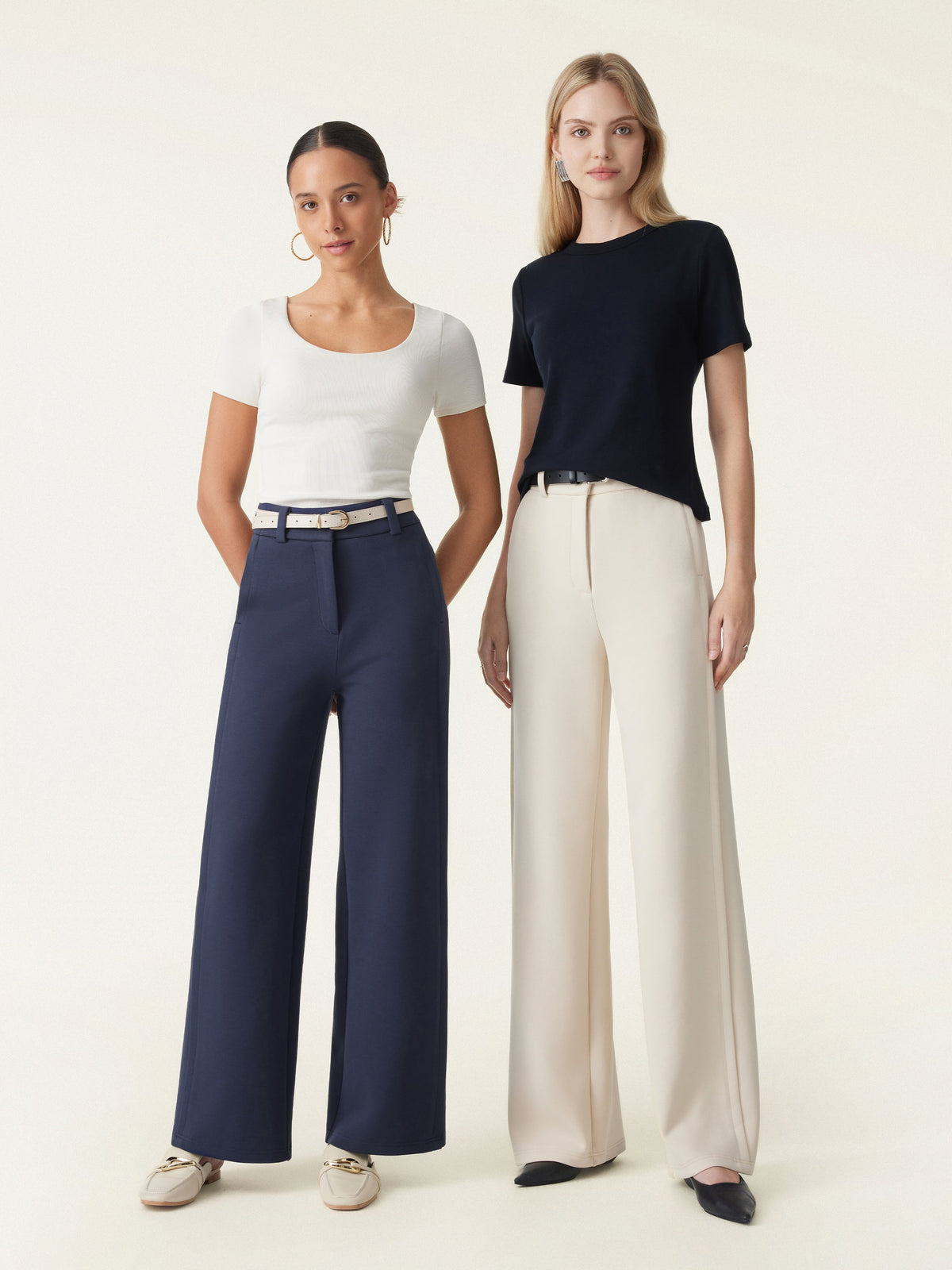 Stretchy Mid Rise Wide Leg Trouser — original photo 2