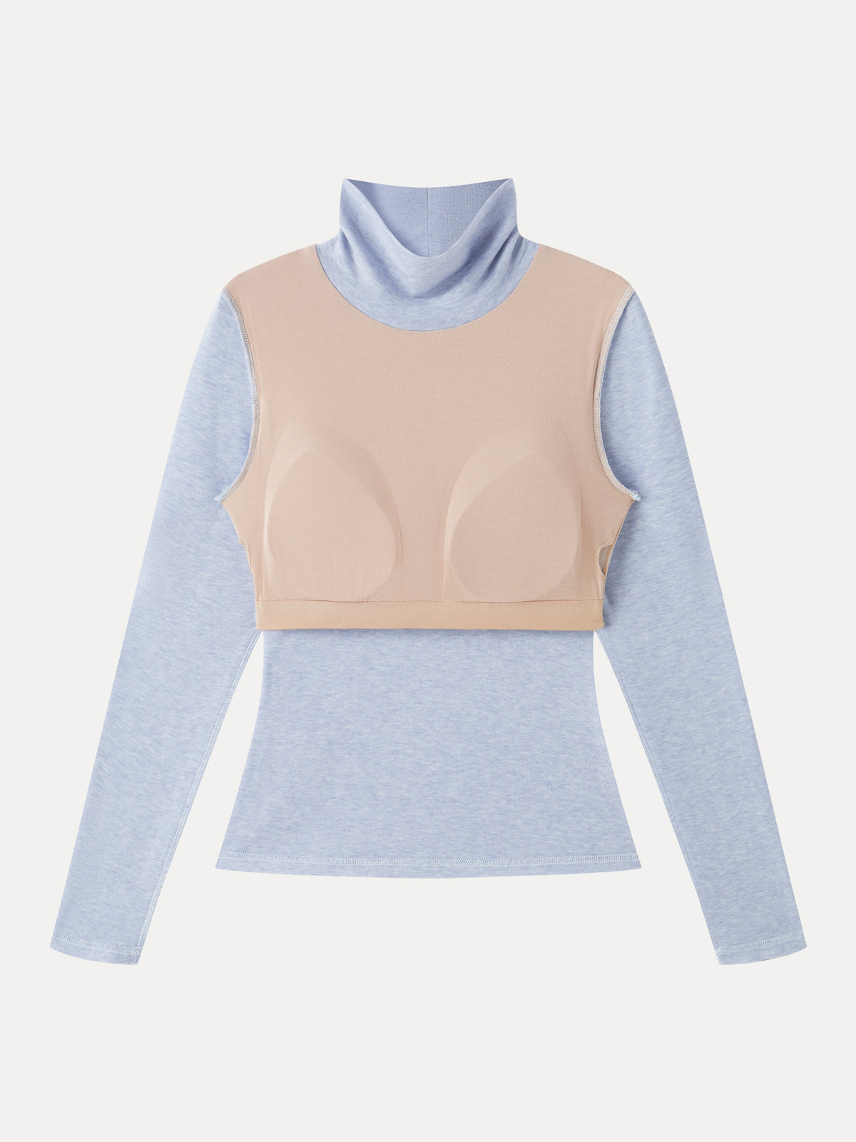 LiteWarm Lyocell-Wool Mock Neck Long Sleeve Built-In Bra Top — original photo 6