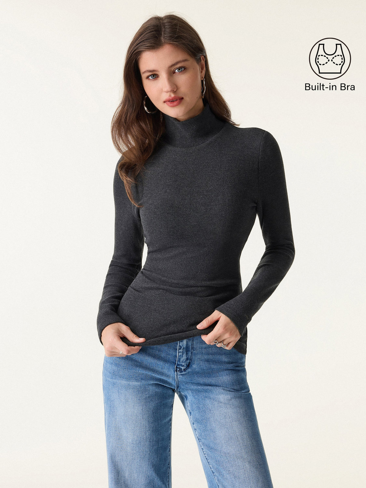 MaxWarm Turtleneck Long Sleeve Built-In Bra Top — original photo 1