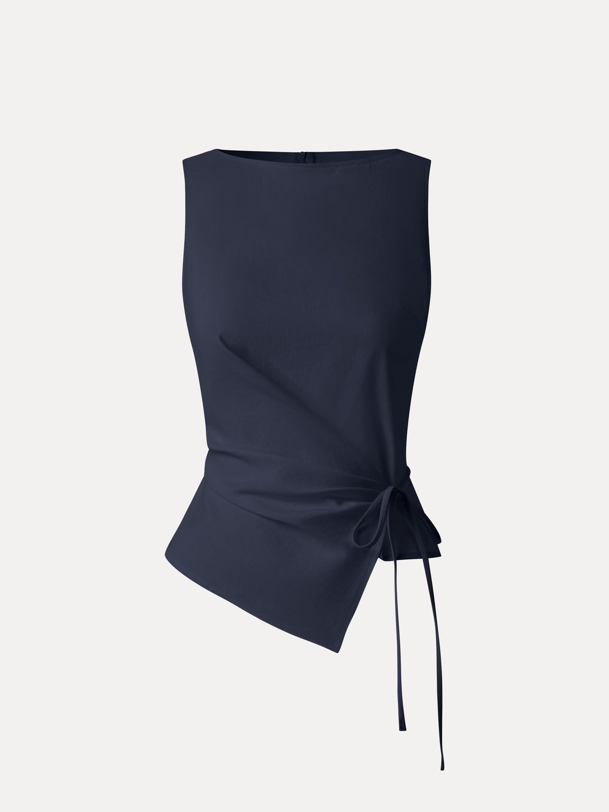Lyocell-Linen Blend Boatneck Waist-Defined Top — original photo 8