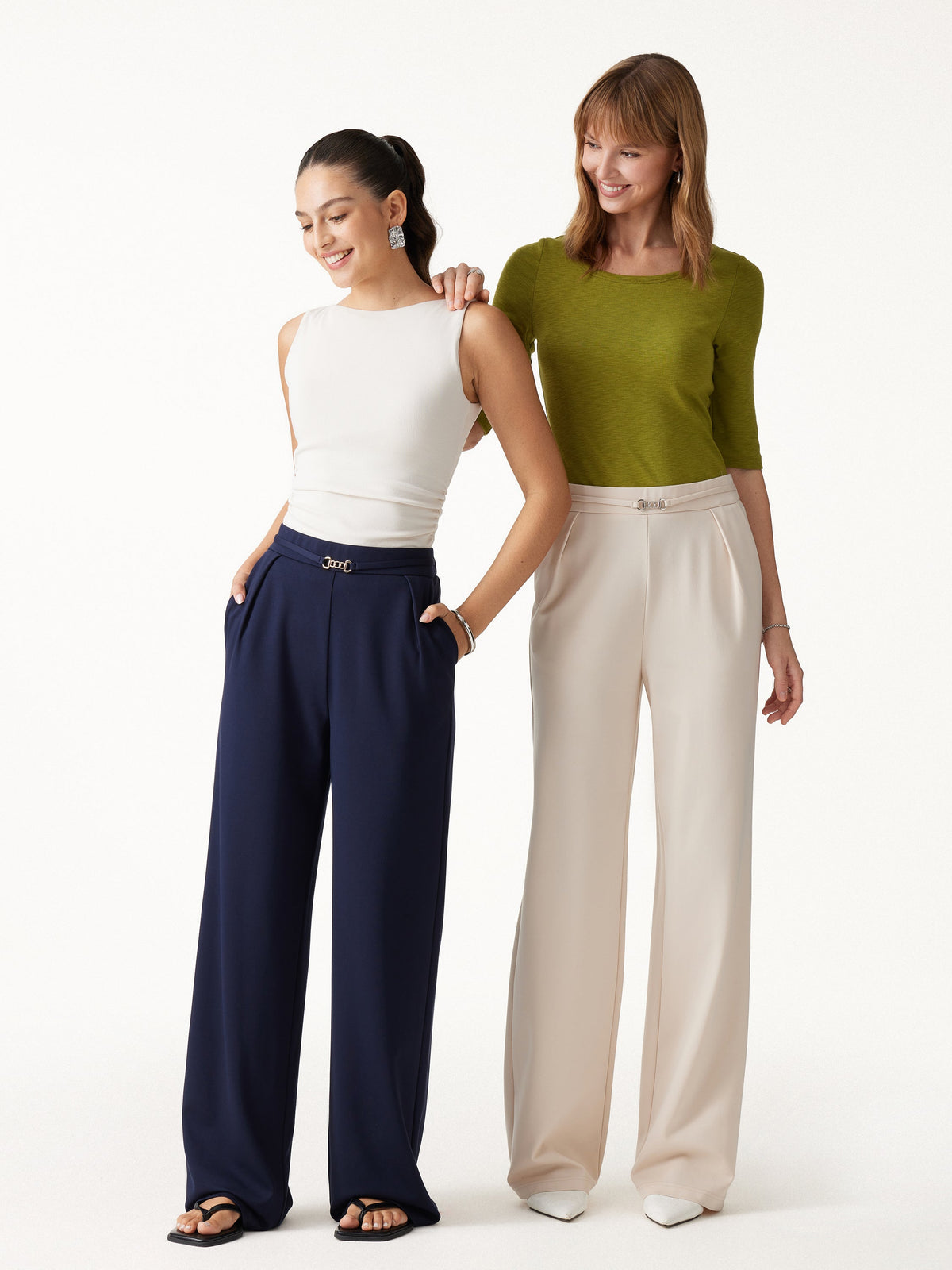 Ponte High-Rise Wide-Leg Pants with Pockets — original photo 2