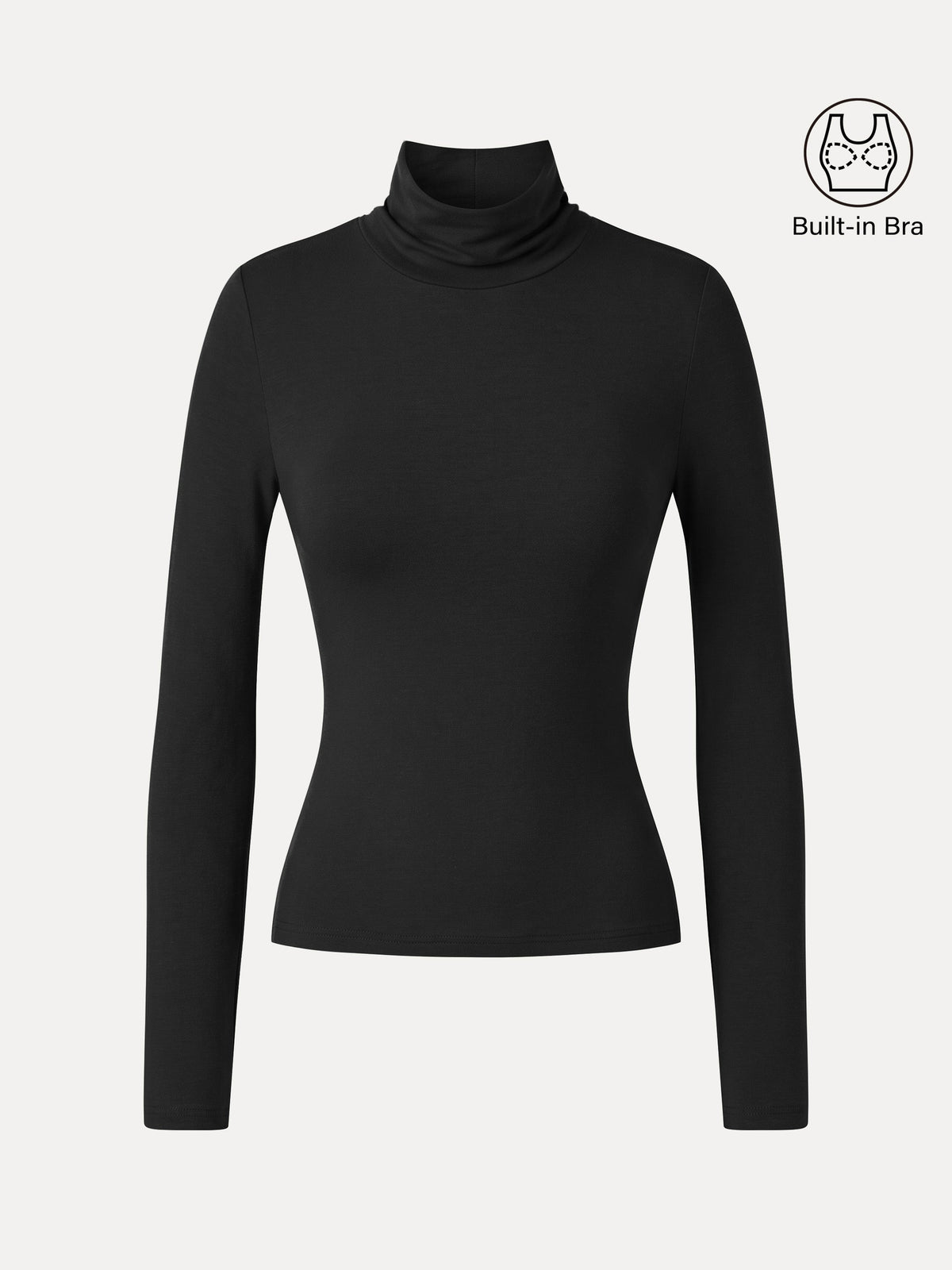 LiteWarm Lyocell-Wool Mock Neck Long Sleeve Built-In Bra Top — original photo 9