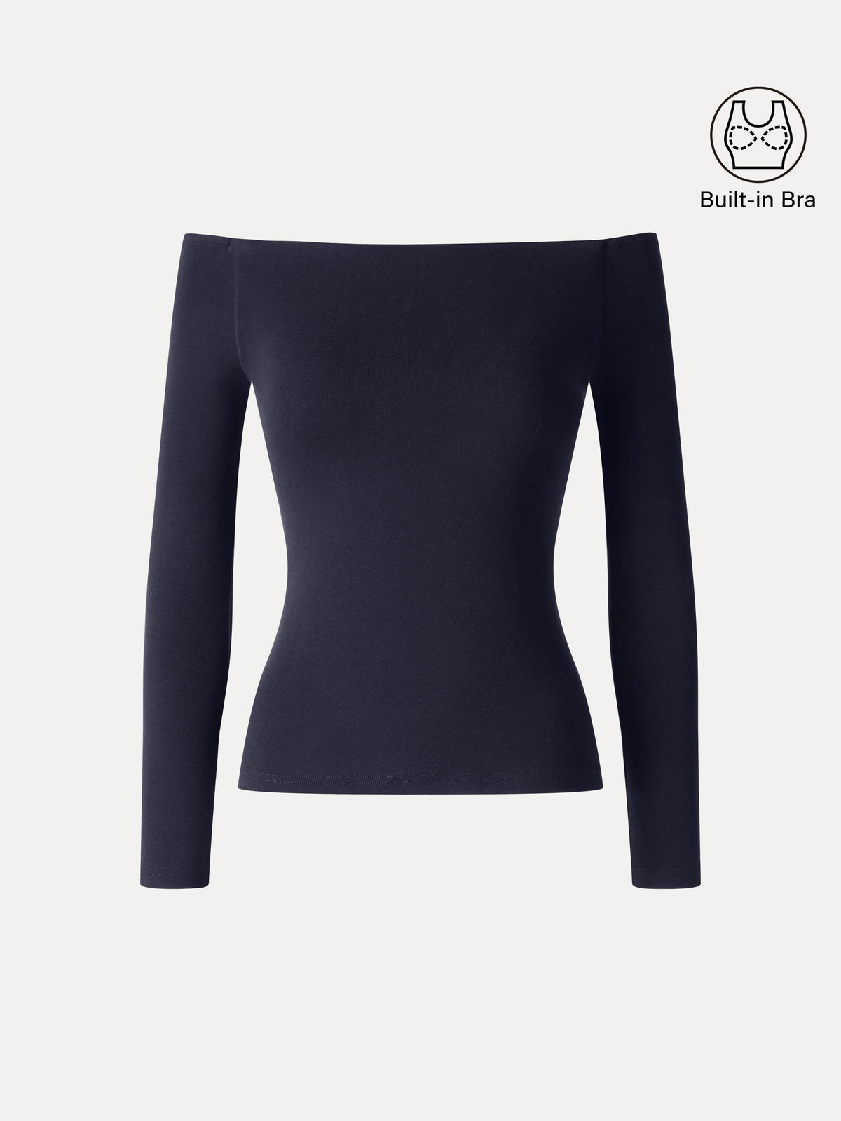 LiteWarm Non-Slip Off-Shoulder Long Sleeve Built-In Bra Top — original photo 10