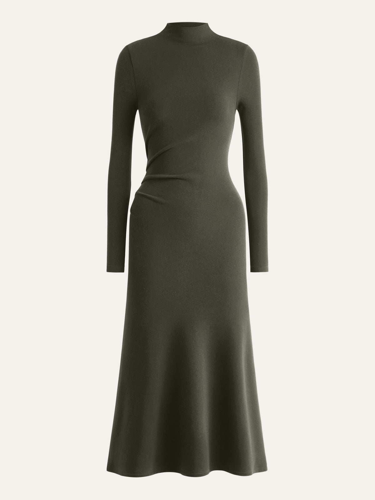 ProWarm Mock Neck Long Sleeve Ruched Mermaid Midi Dress — original photo 15