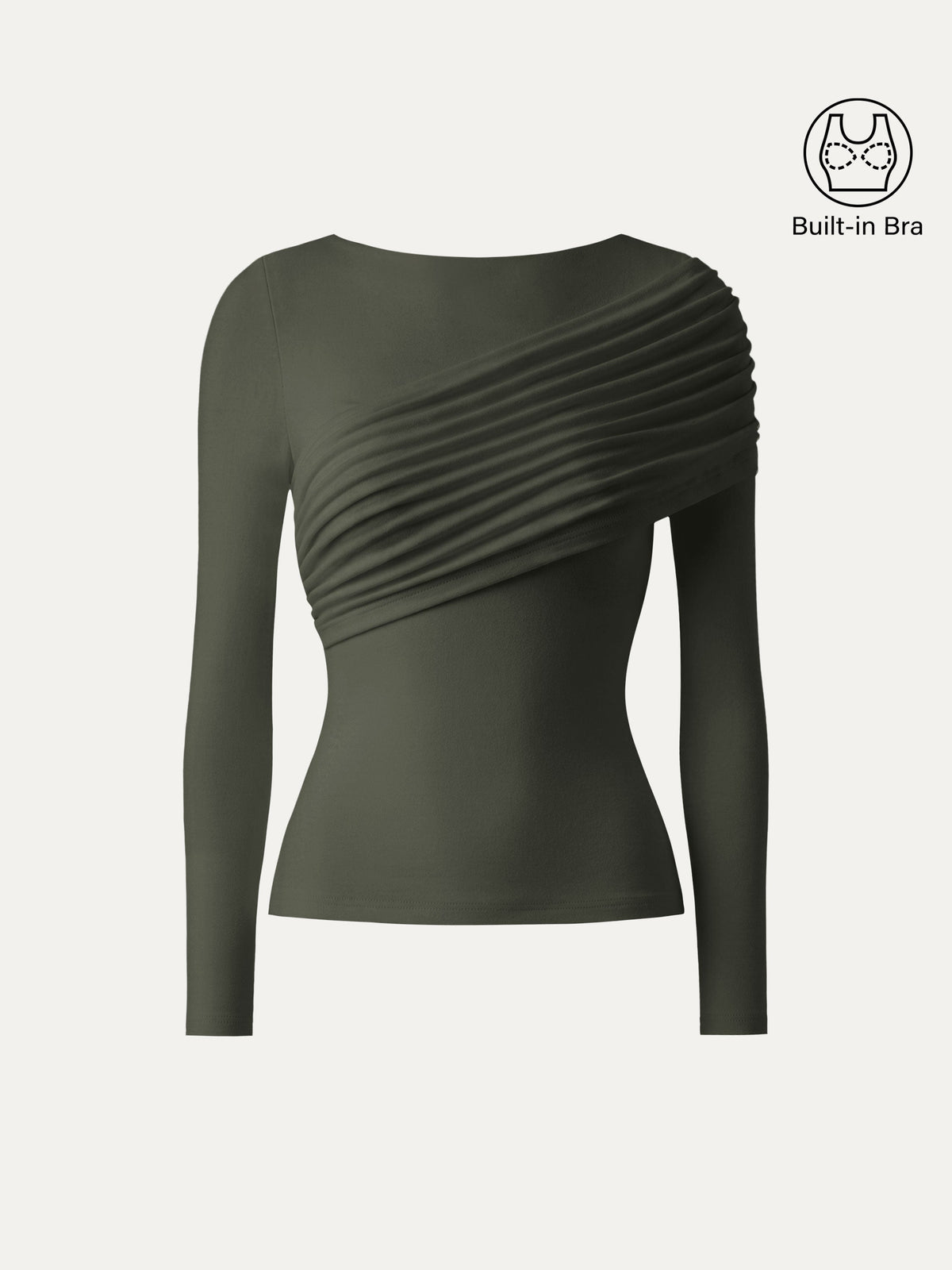 ProWarm Boatneck Ruched Overlap Built-In Bra Top — original photo 10