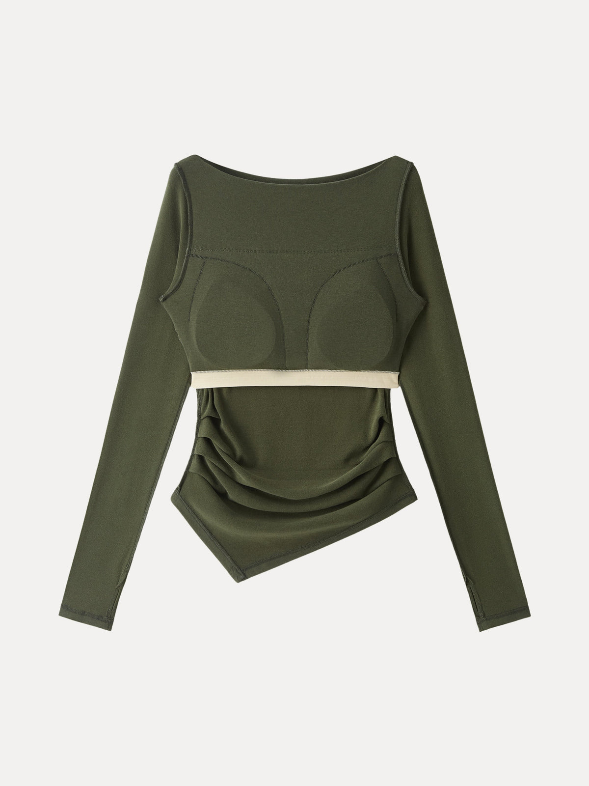 ProWarm Boatneck Side Tucks Asymmetrical Built-In Bra Top — original photo 6