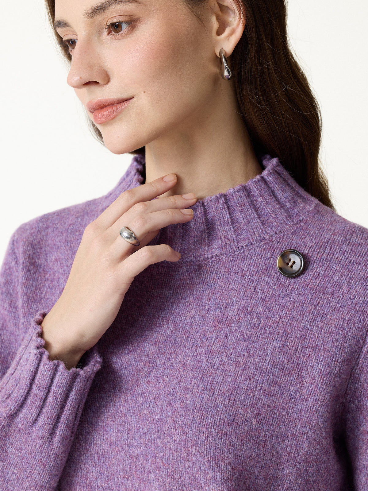 Merino Blend Plush Sweater with Removable Scarf — original photo 11