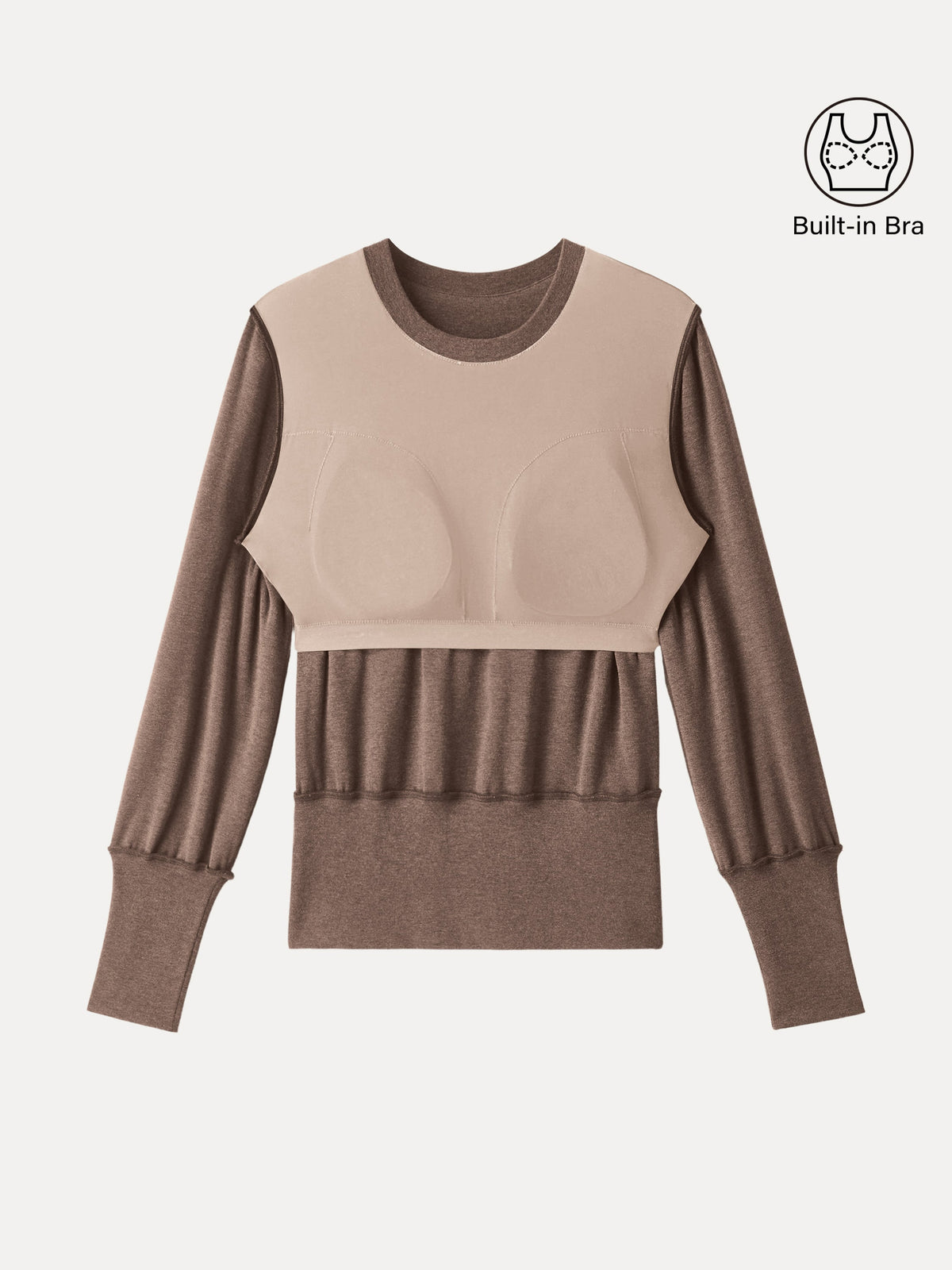 ProWarm Elevated Crewneck Brushed Built-In Bra Top with Banded Hem — original photo 5