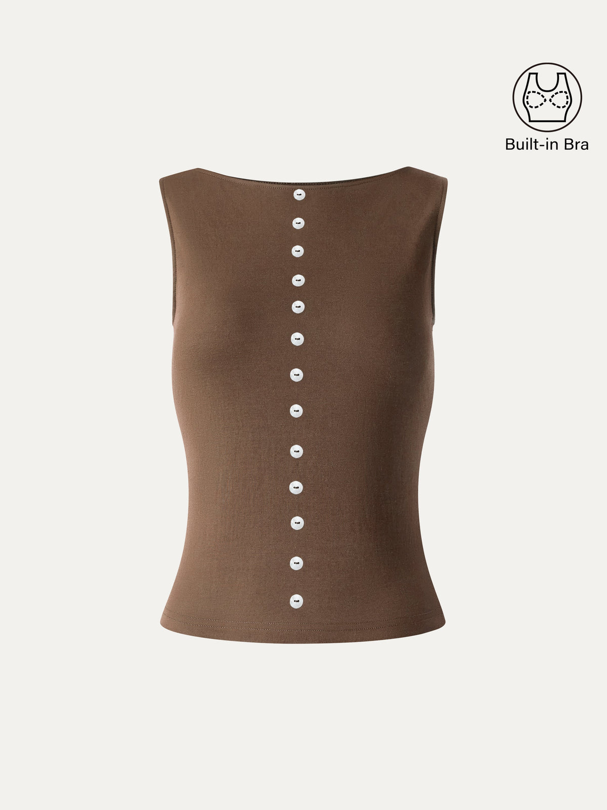 Cotton-Linen Boatneck Cropped Built-In Bra Top — original photo 11