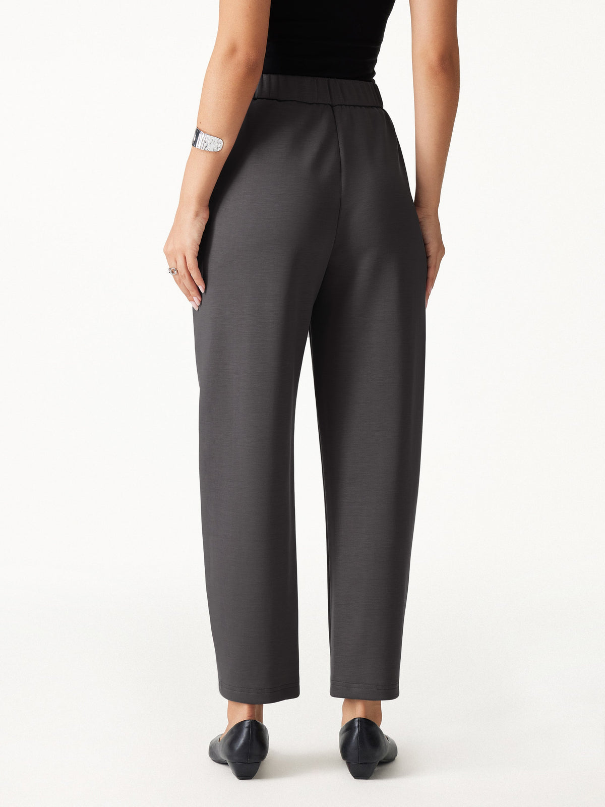 Petite TravelEase High-Rise Ankled Barrel Pants with Pockets — original photo 3