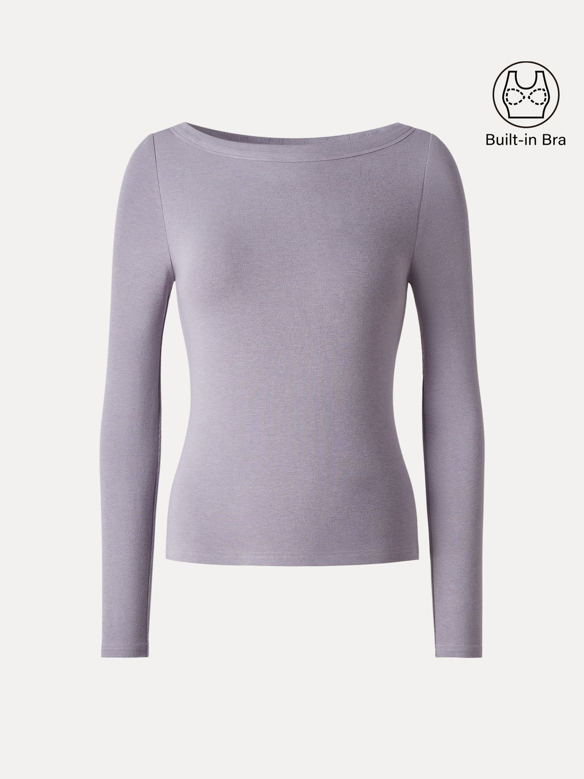LiteWarm Boatneck Long Sleeve Built-In Bra Top — original photo 7