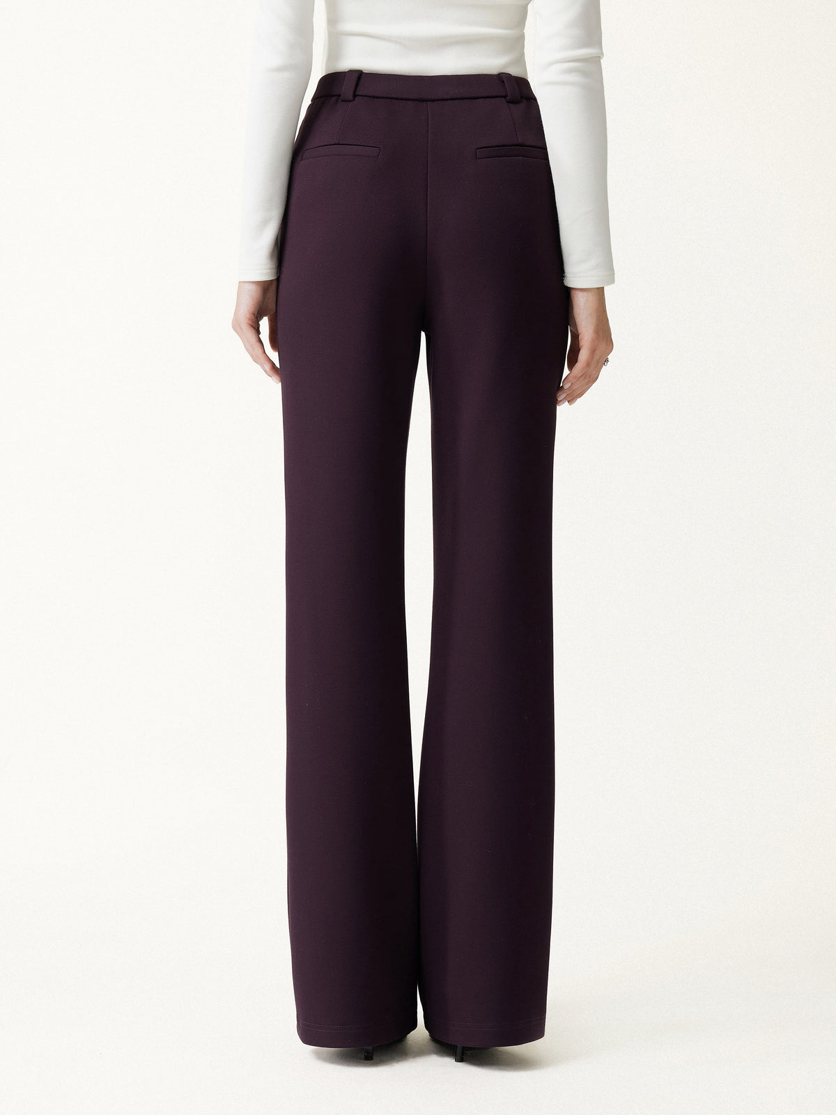 Bamboo-Blend Mid-Rise Flared Pants with Pockets — original photo 4