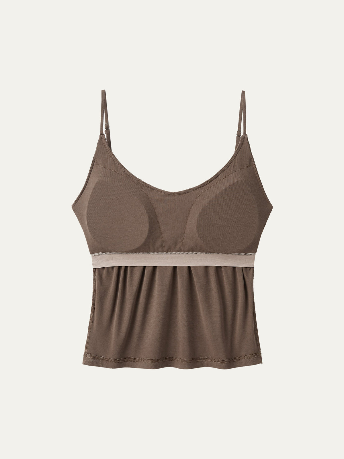 Scoop Neck Gathered Spaghetti Built-In Bra Tank — original photo 7