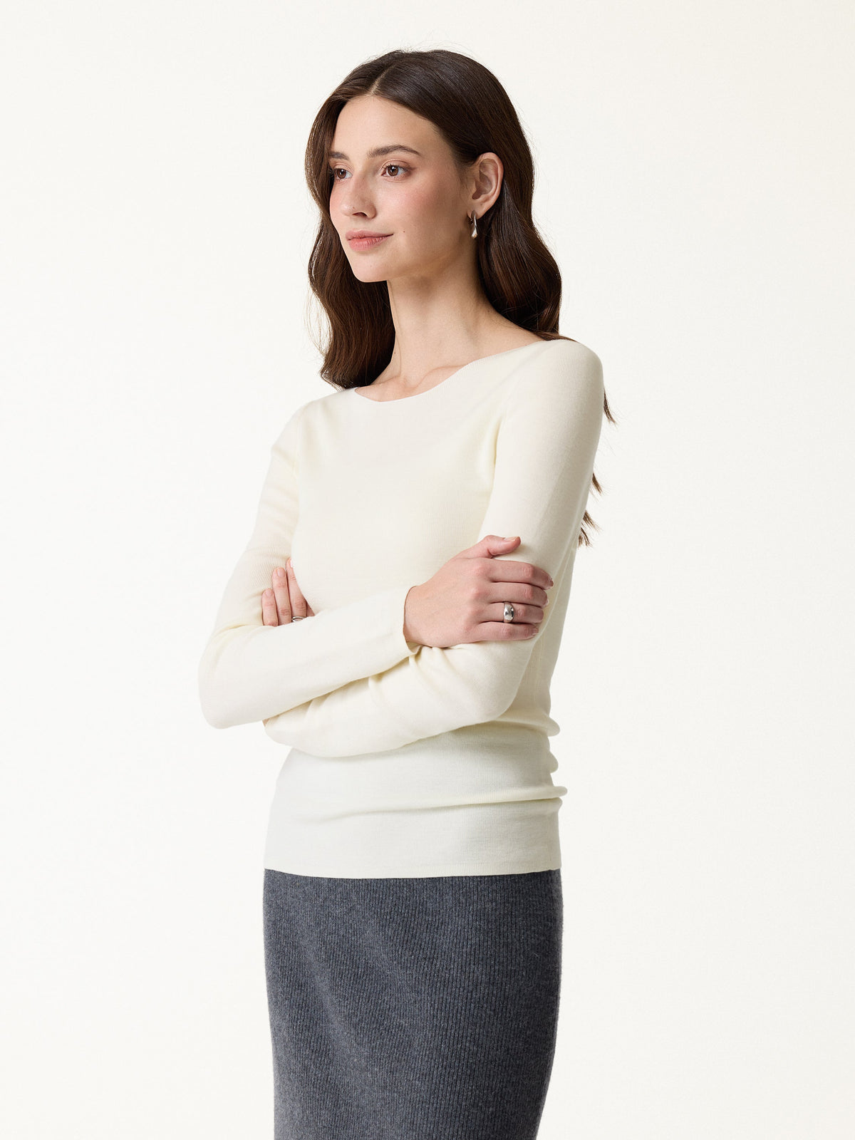 100% Merino Wool Boat Neck Sweater — original photo 3