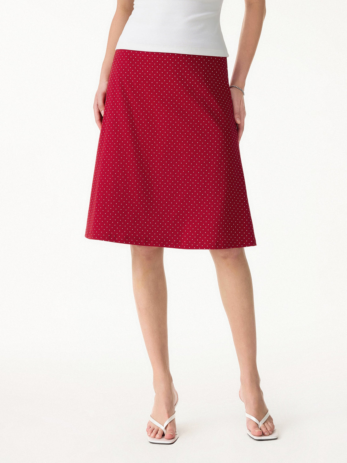 Stretch Cotton Polka Dot A-Line Flare Skirt Limited Edition — original photo 3