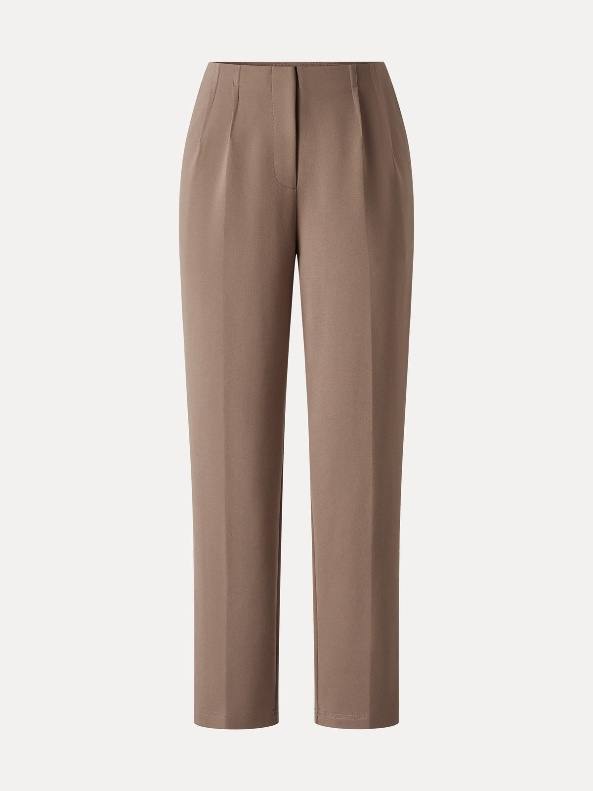 Ponte Mid-Rise Ankled Tapered Tuck Pants with Pockets — original photo 8