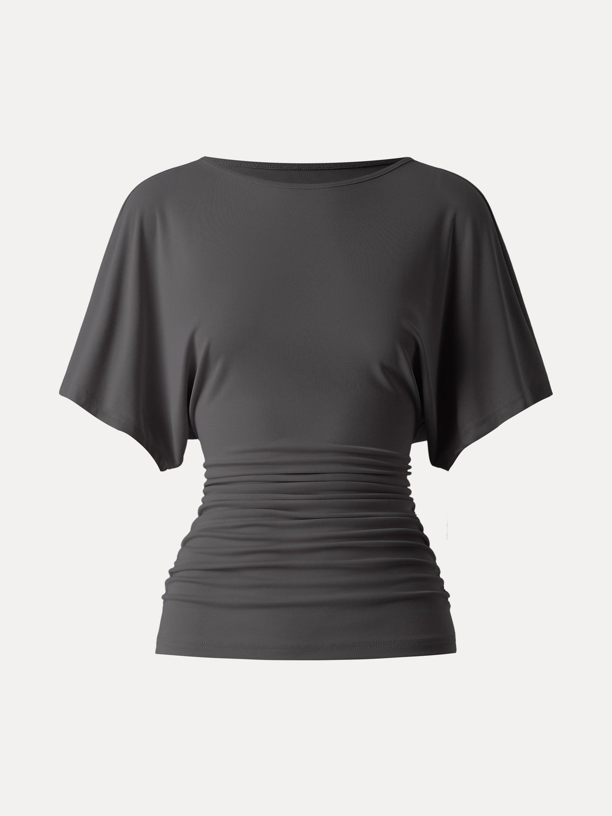 Effortless Boatneck Batwing Sleeve Side Ruched Top — original photo 9