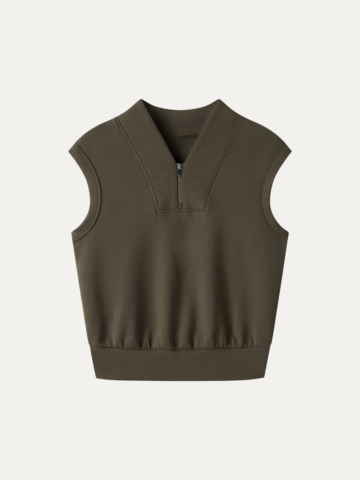 Air Cotton Quarter-Zip Banded Hem Travel Top — original photo 7