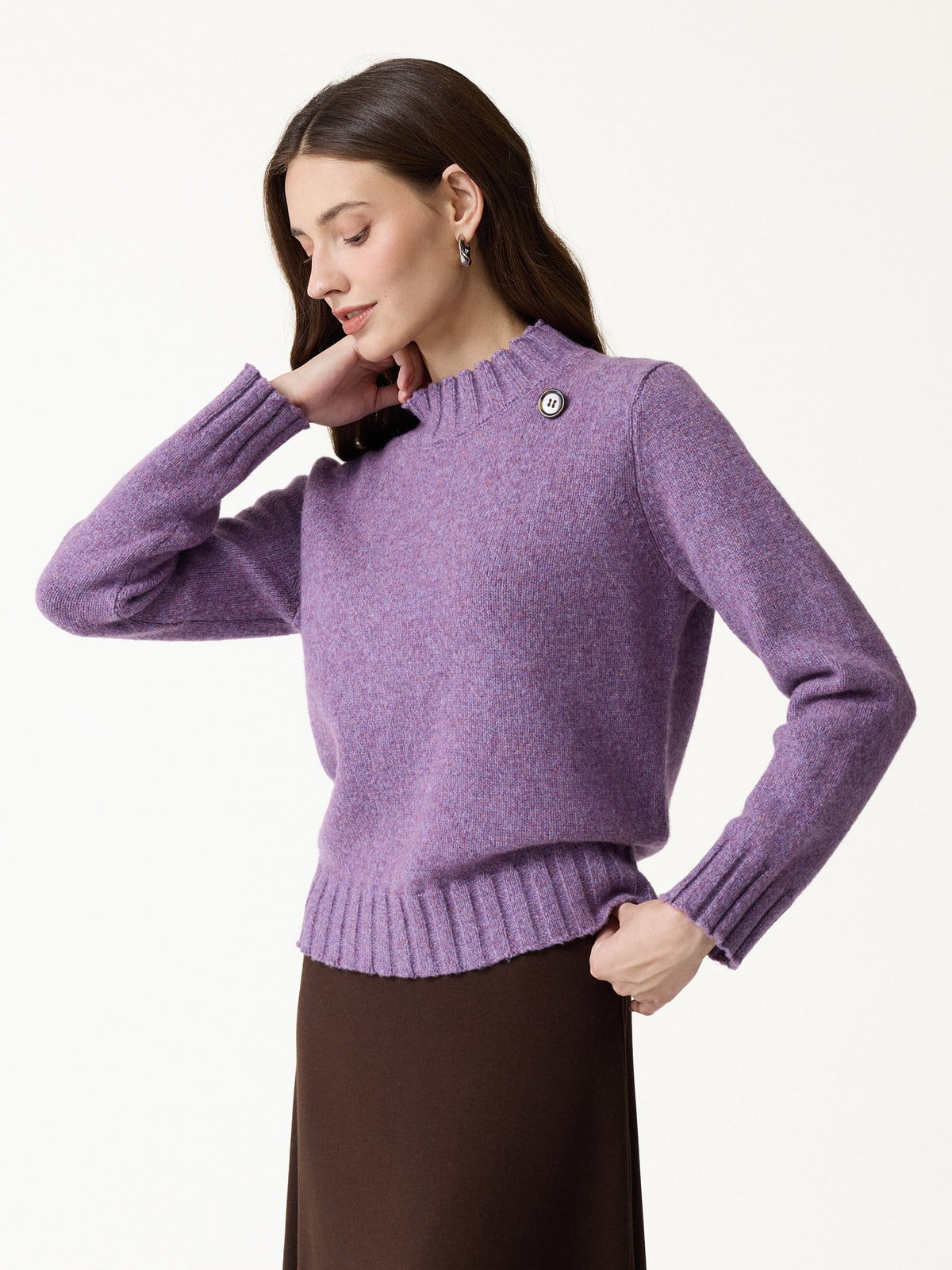 Merino Blend Plush Sweater with Removable Scarf — original photo 10