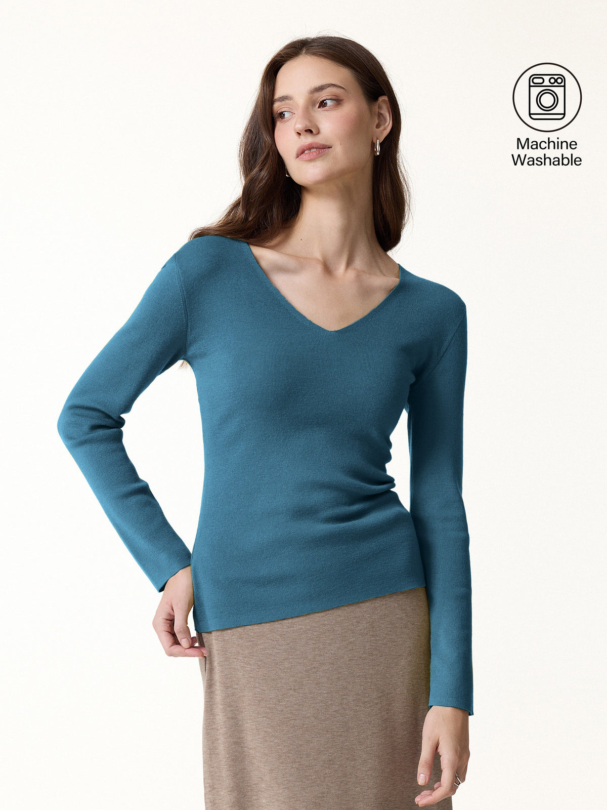 The Everyday V-Neck Merino-Blend Sweater — original photo 1