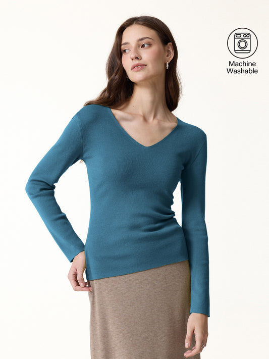 The Everyday V-Neck Merino-Blend Sweater — original photo 1