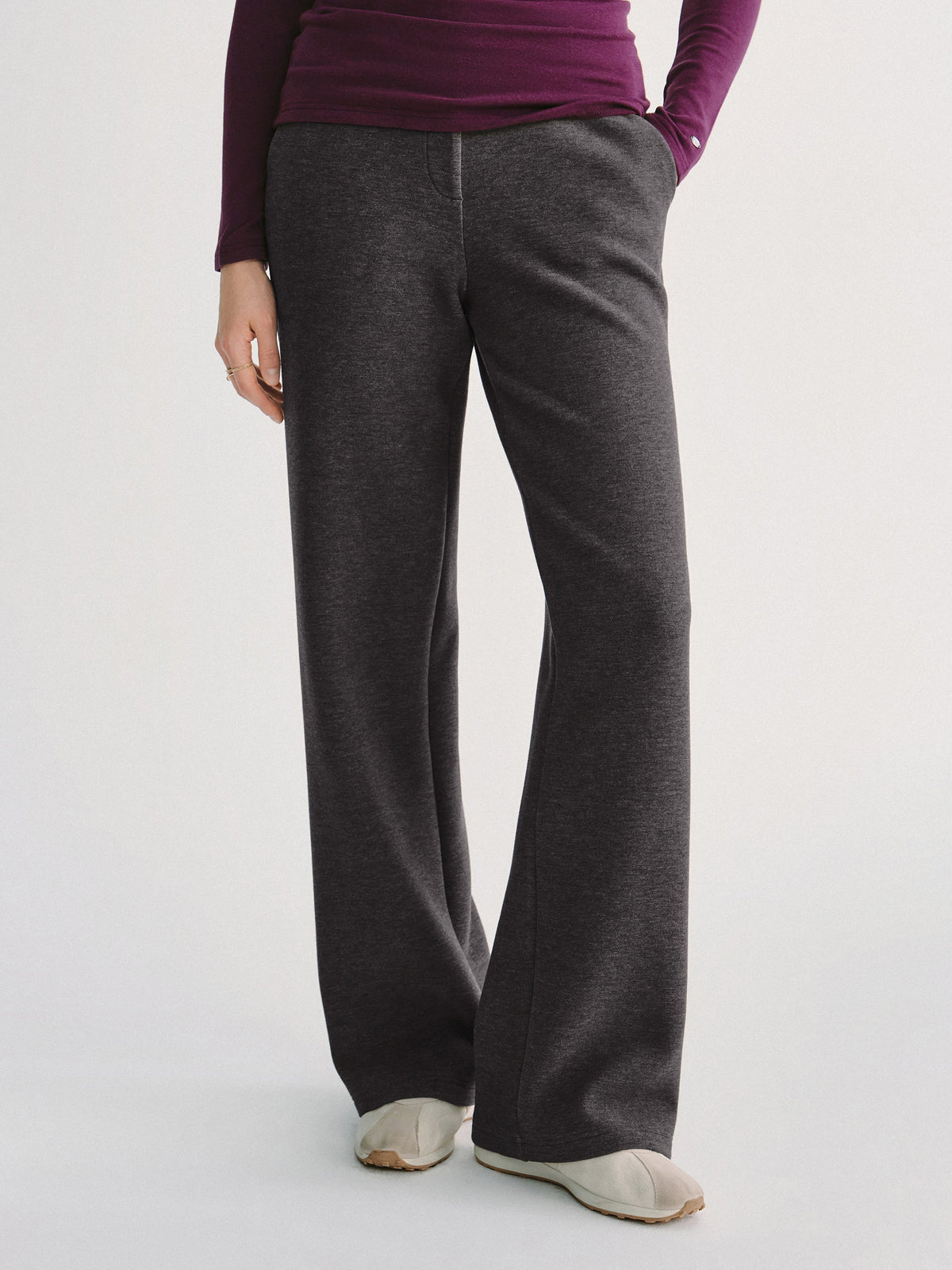FuzzLuxe Mid-Rise Straight-Leg Pants with Pockets — original photo 10