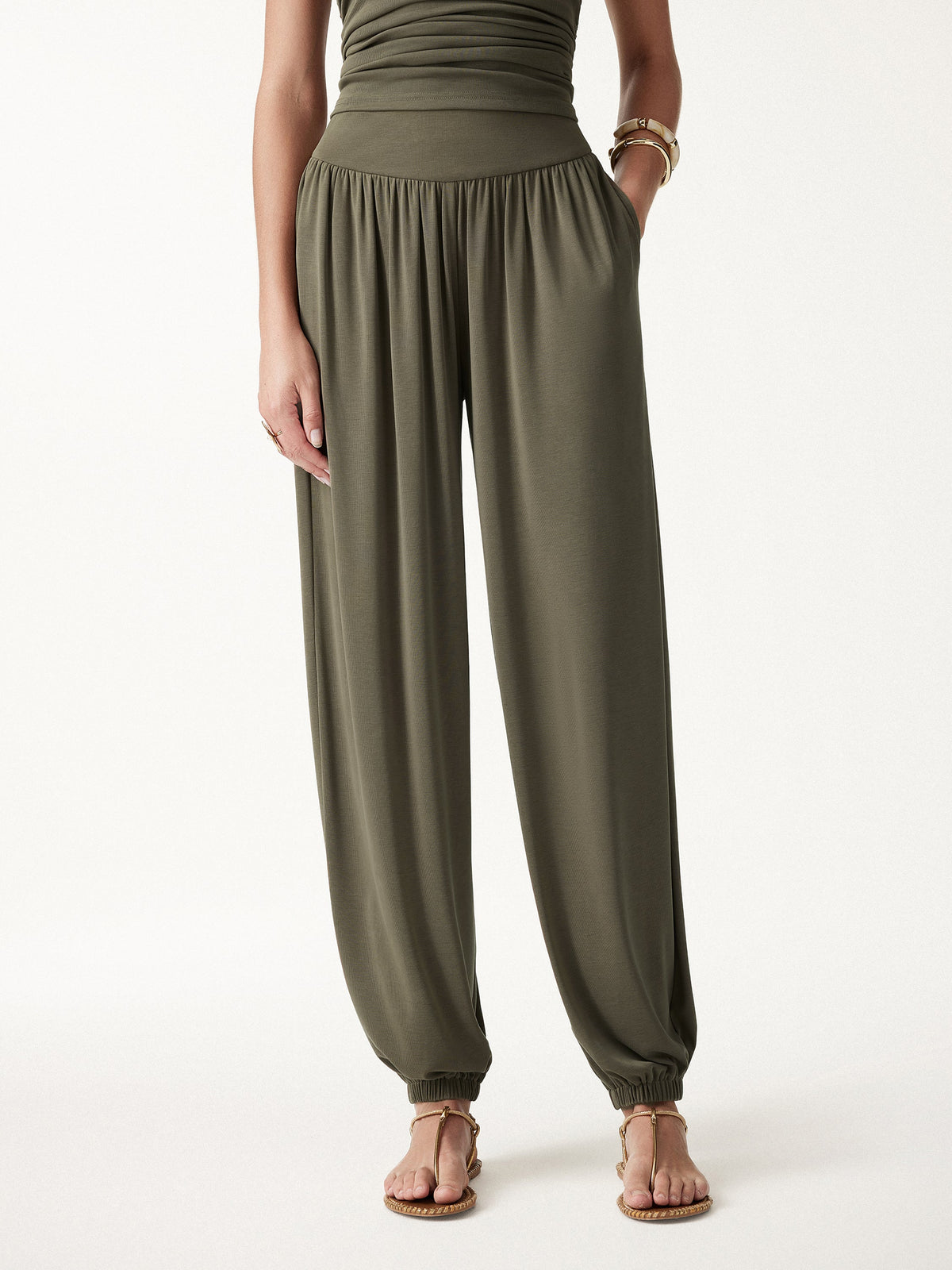 Sandwashed Modal Ultra-Soft High Rise Balloon Pants with Pockets — original photo 1
