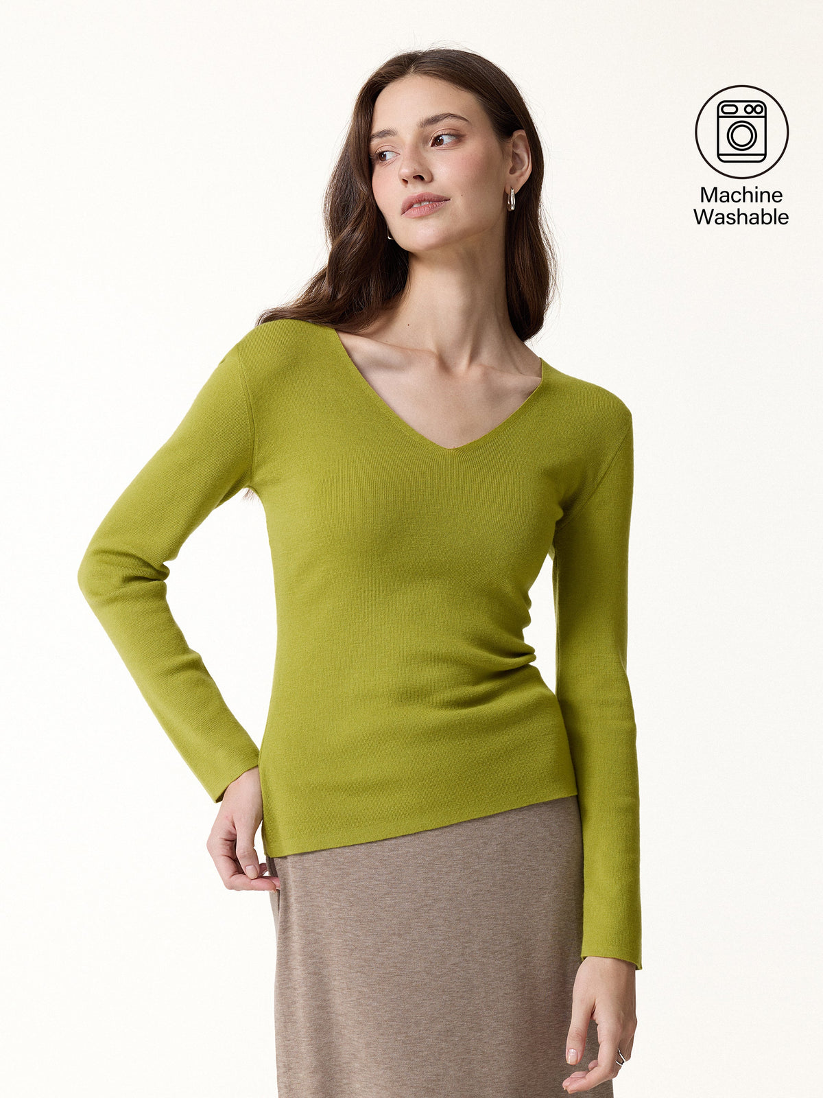 The Everyday V-Neck Merino-Blend Sweater — original photo 3