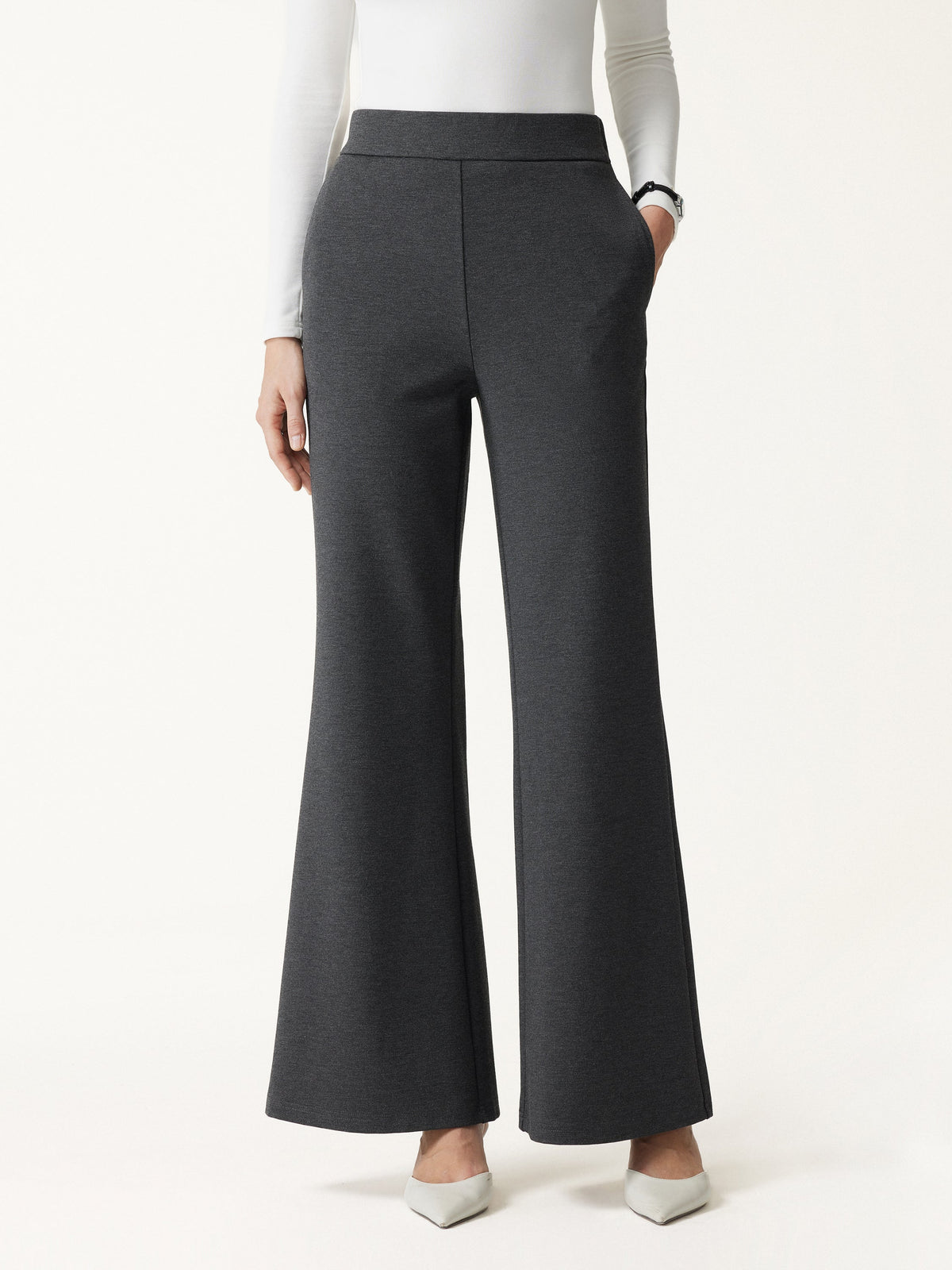 Ponte High-Rise Wide-Leg Pants with Pockets — original photo 3