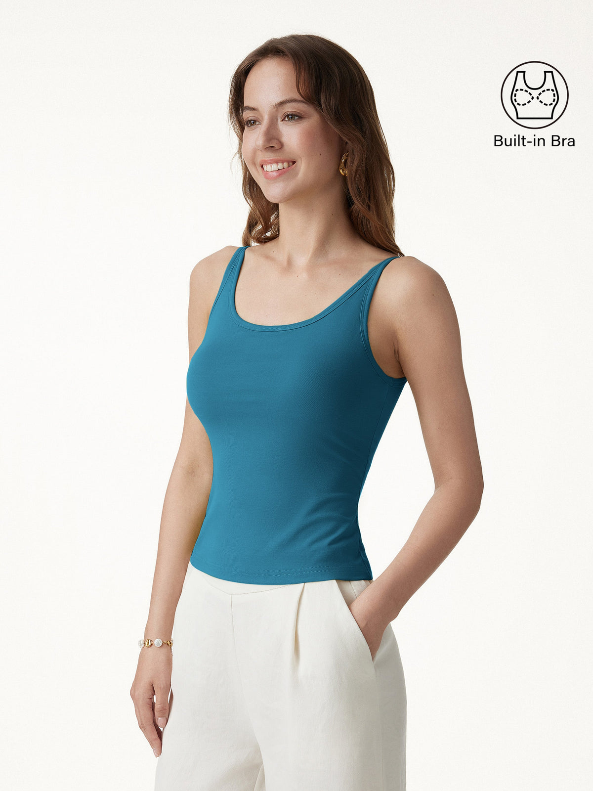 SkinKiss Scoop Neck Built-In Bra Top — original photo 7