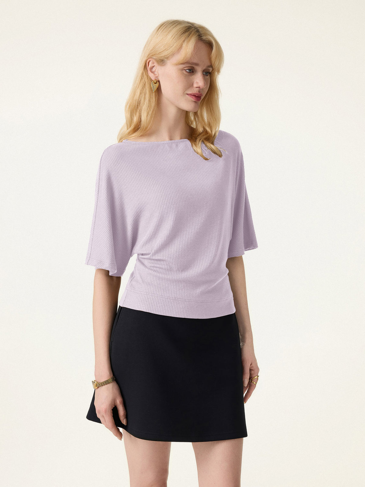 Soft Ribbed Boatneck Relaxed Top — original photo 9