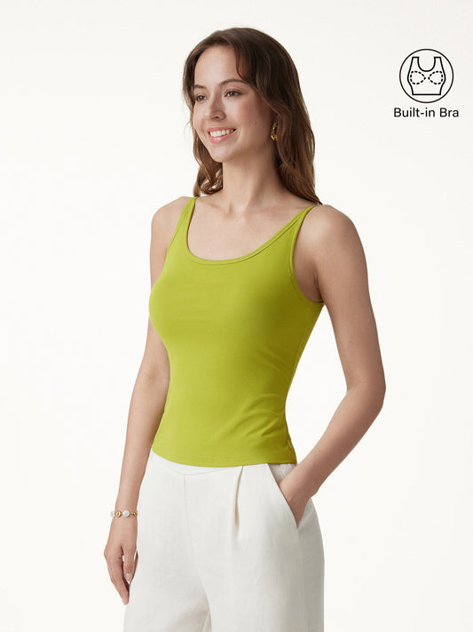 SkinKiss Scoop Neck Built-In Bra Top — original photo 1